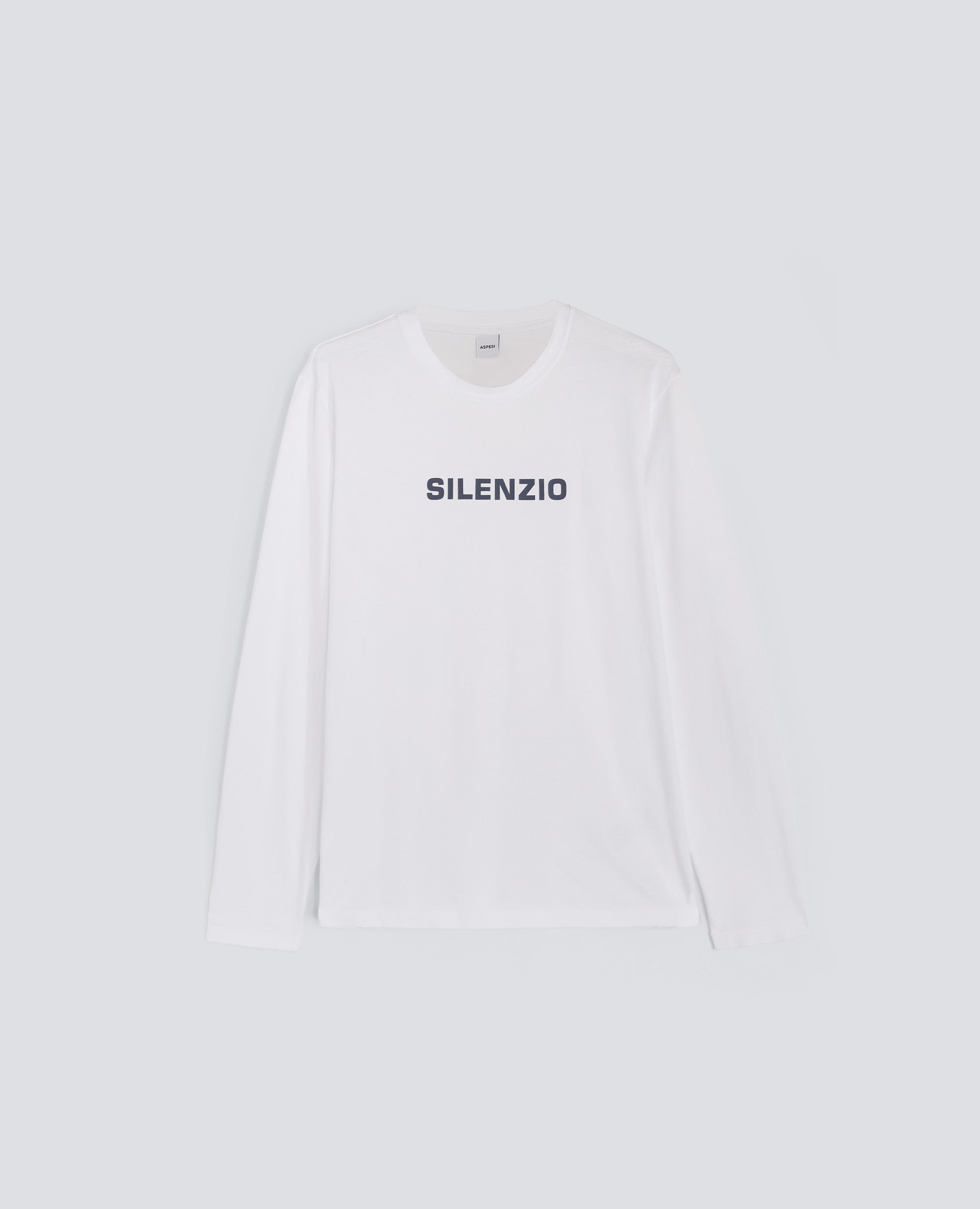 T-SHIRT SILENZIO AMANCHES LONGUES EN JERSEY DE COTON - BIANCO - ASPESI