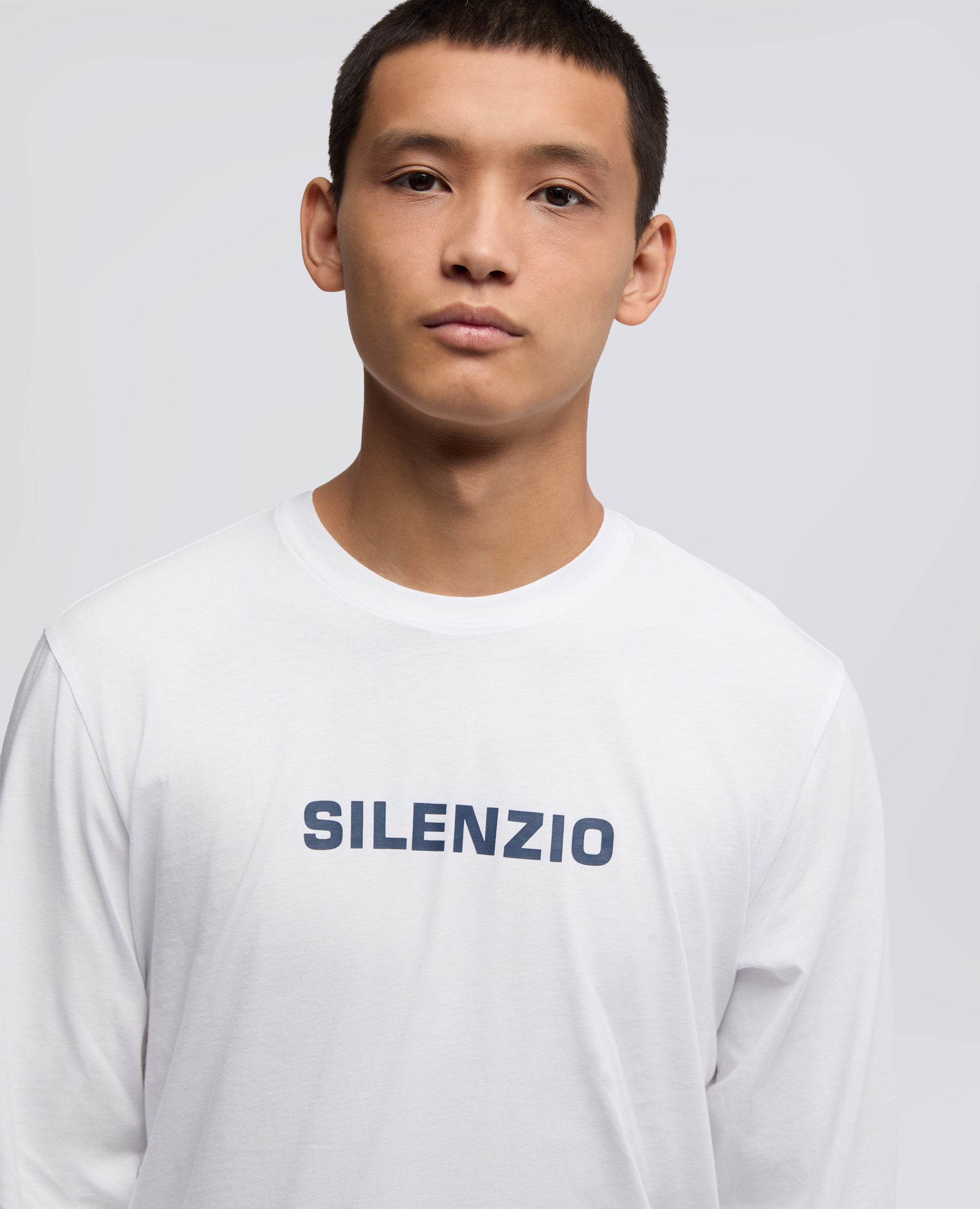 T-SHIRT SILENZIO AMANCHES LONGUES EN JERSEY DE COTON - BIANCO - ASPESI