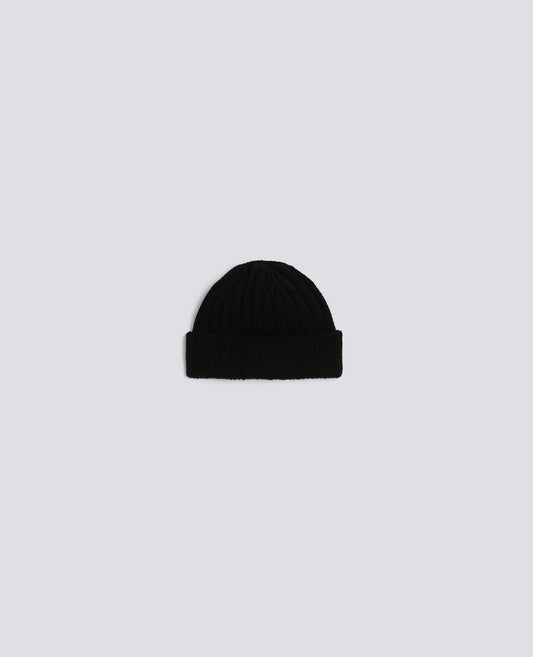 RIBBED WOOL BEANIE - NERO - ASPESI