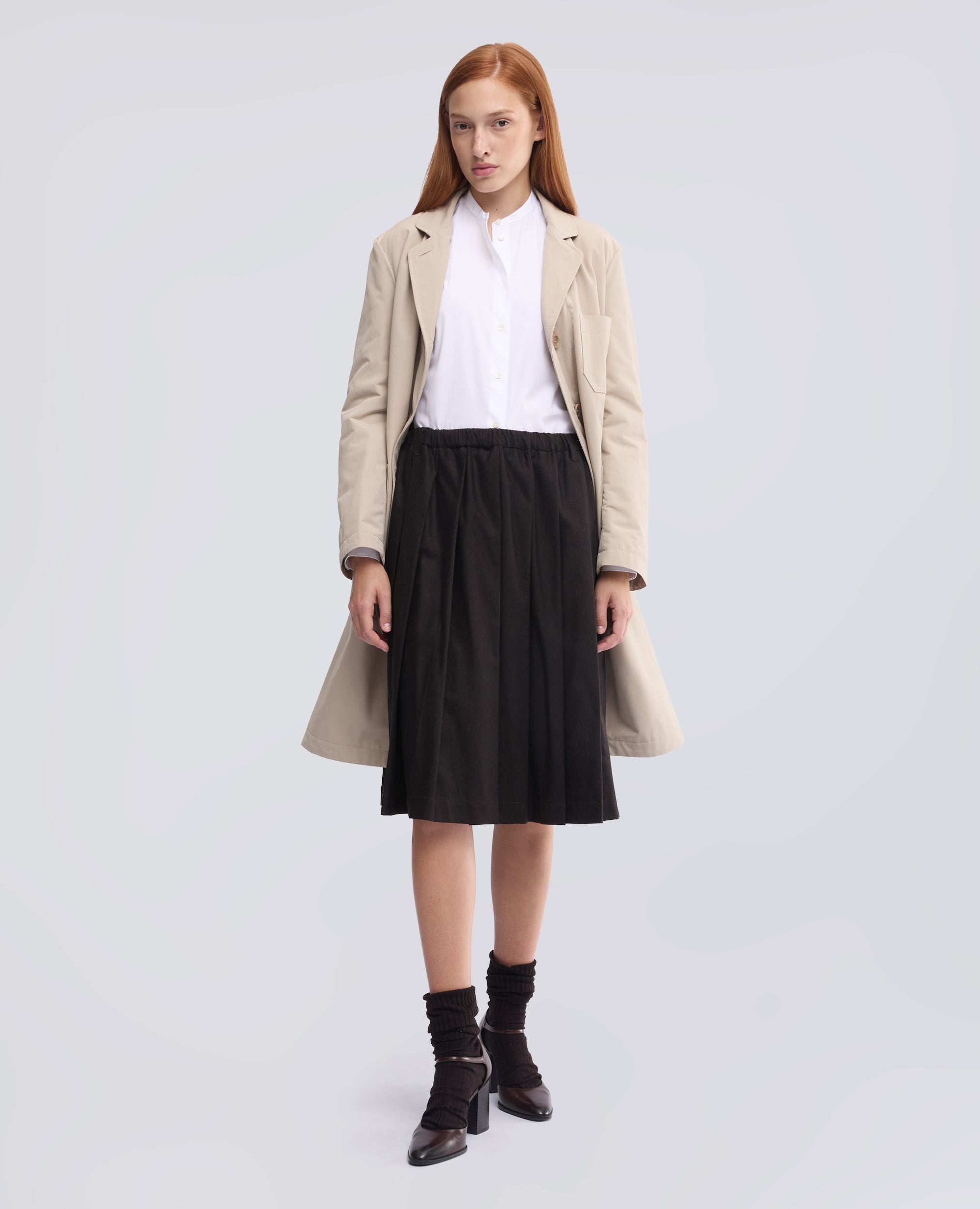 CAMICIA IN POPELINE DI COTONE CON COLLO ALLA COREANA - BIANCO - ASPESI