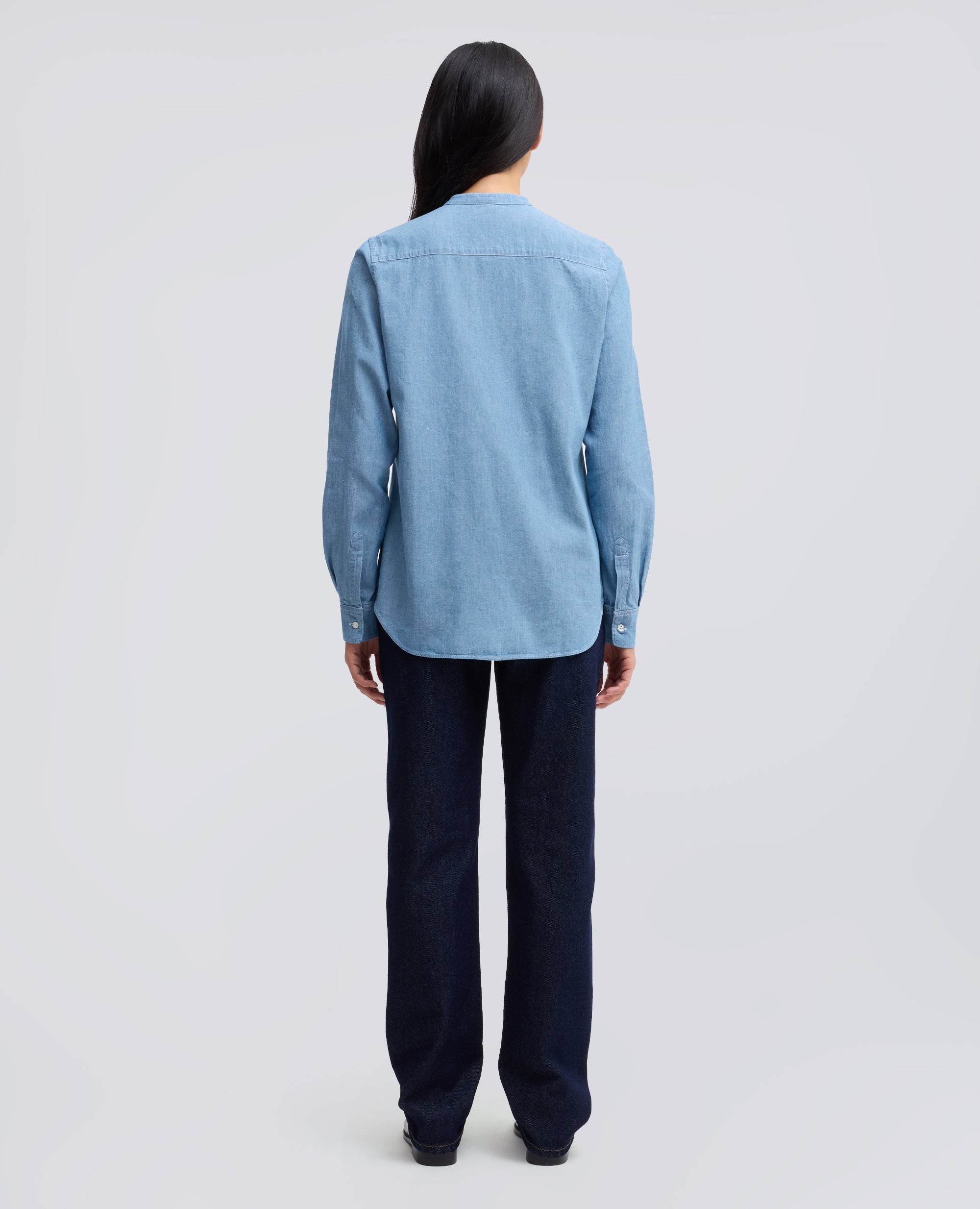JAPANISCHES BAUMWOLLE-CHAMBRAY-HEMD - BLU - ASPESI