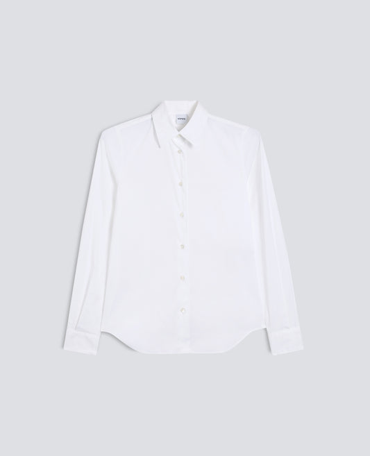 CAMISA DE POPELIN DE MEZCLA DE ALGODON ELASTICO - BIANCO - ASPESI