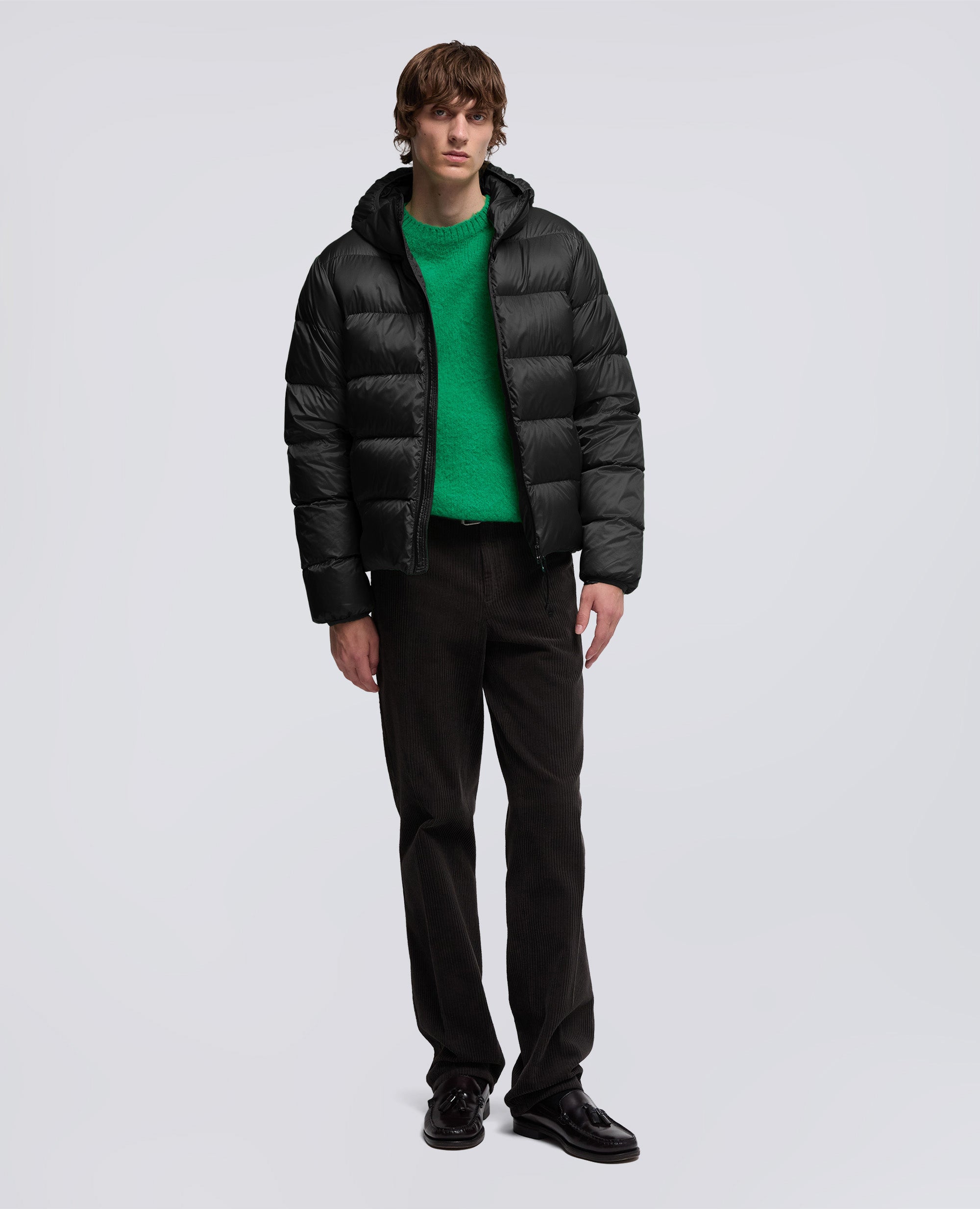 BUDD DOWN JACKET IN RIPSTOP - BLACK - ASPESI