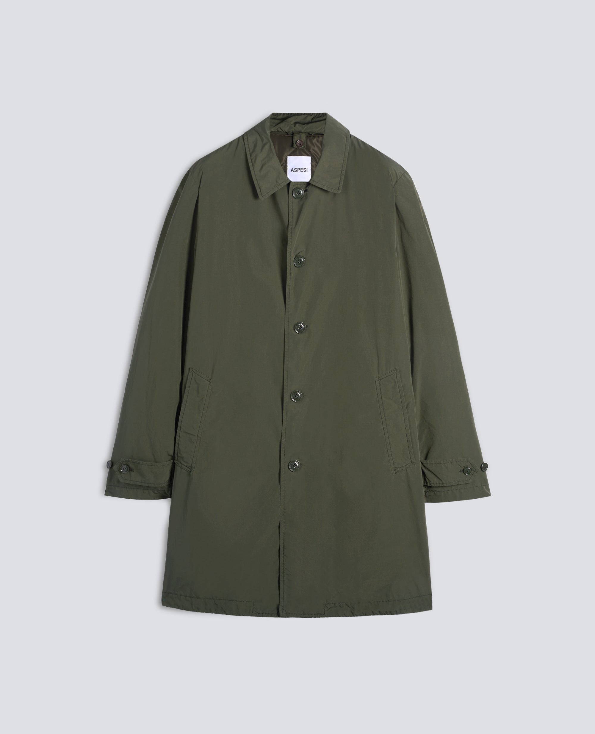 IMPERMEABILE IN POLIESTERE E NYLON COMPATTO - VERDE - ASPESI