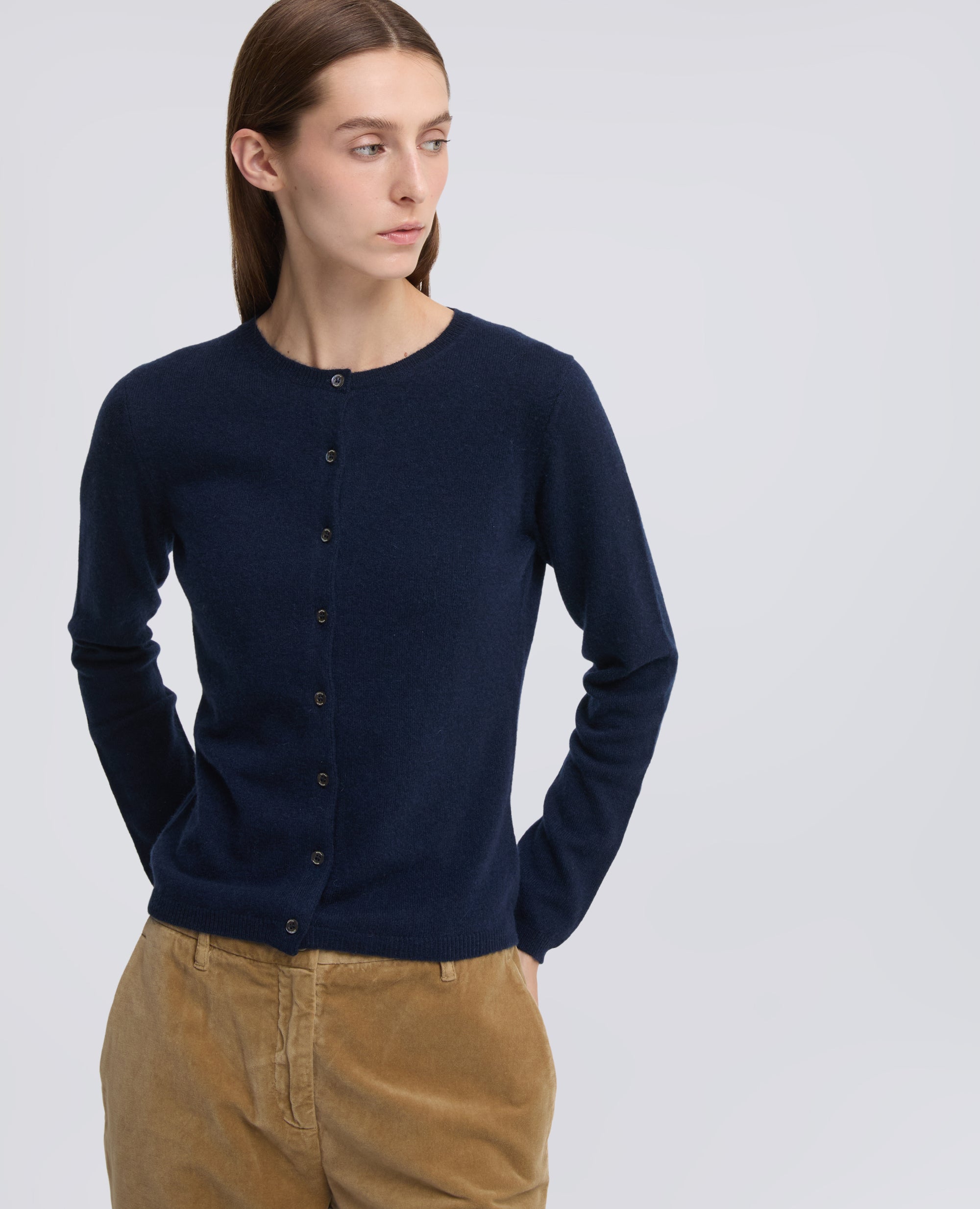 CARDIGAN EN CACHEMIRE - BLU - ASPESI