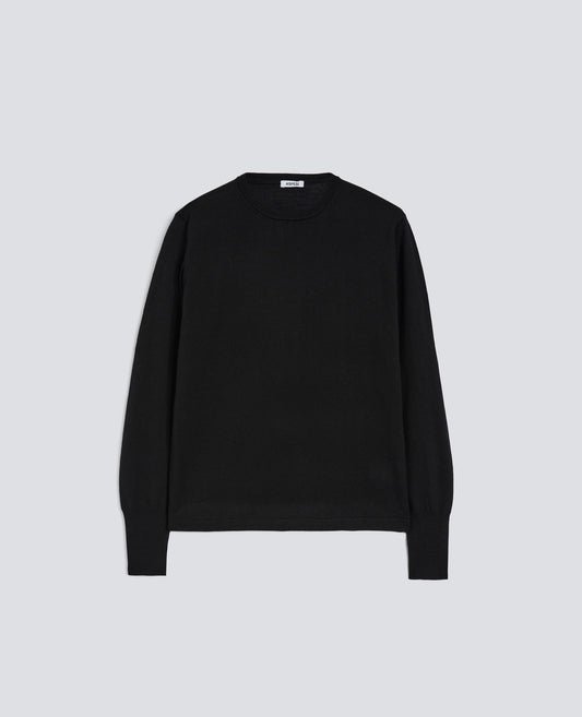 PULL ACOL ROND EN LAINE MERINOS - NERO - ASPESI