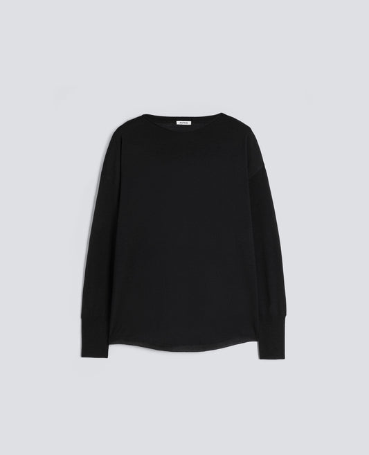 PULL ADECOLLETE BATEAU - NERO - ASPESI