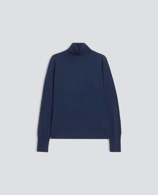 PULL ACOL ROULE EN LAINE - BLU - ASPESI