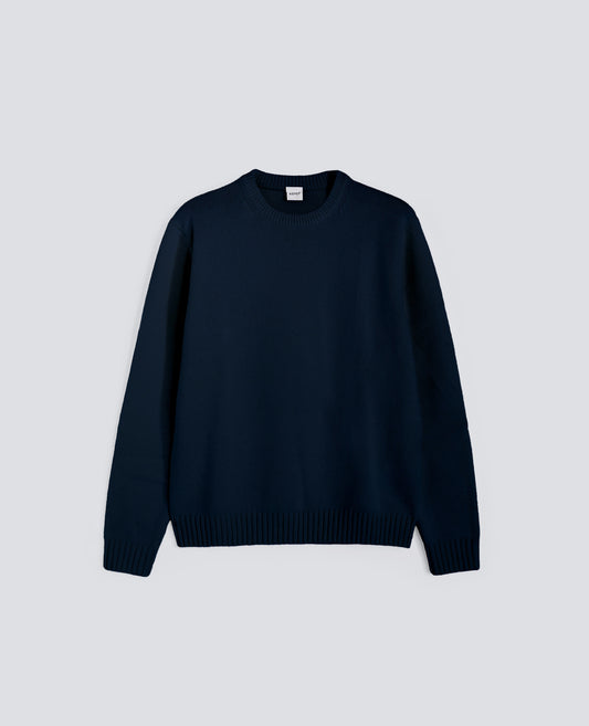 JERSEY DE CUELLO REDONDO EN MEZCLA DE LANA - BLU - ASPESI