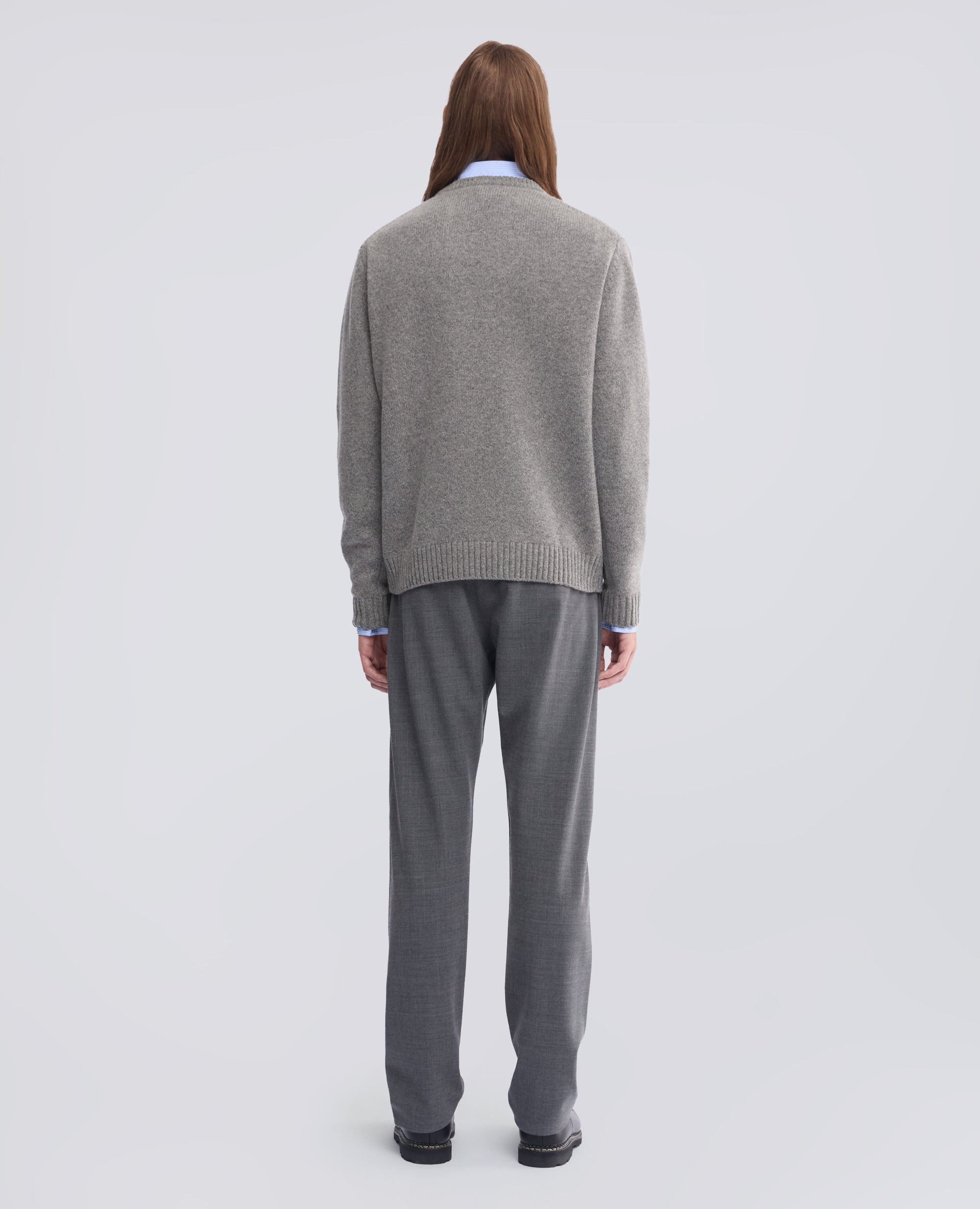 CREWNECK-PULLOVER AUS WOLLMISCHUNG - GRAU - ASPESI
