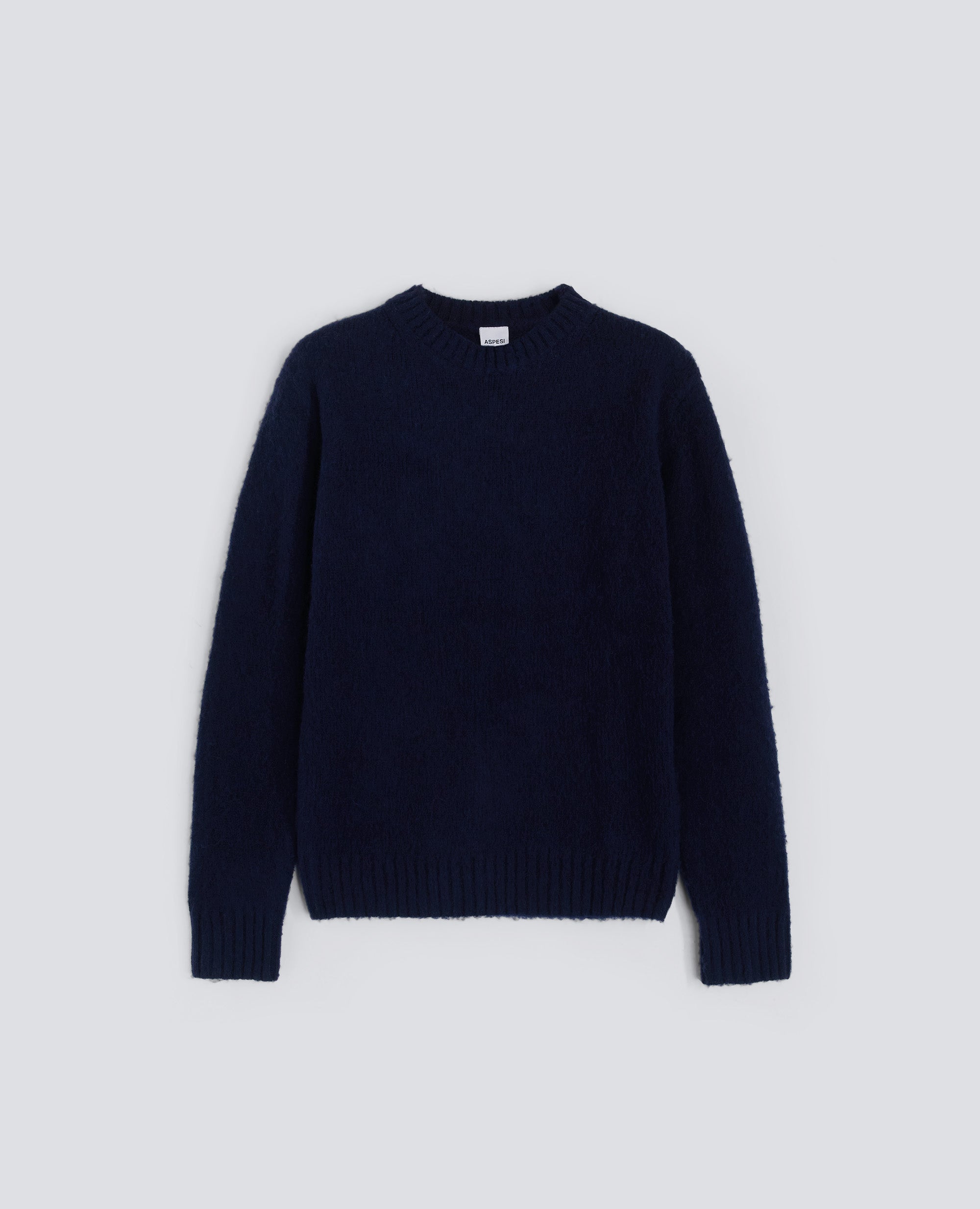 MAGLIA GIROCOLLO IN LANA SHETLAND - BLU - ASPESI