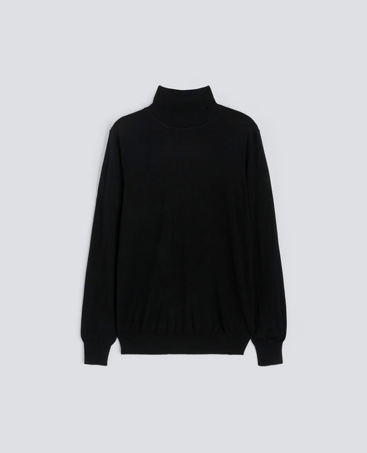 JERSEY DE CUELLO ALTO DE LANA MERINO - NERO - ASPESI