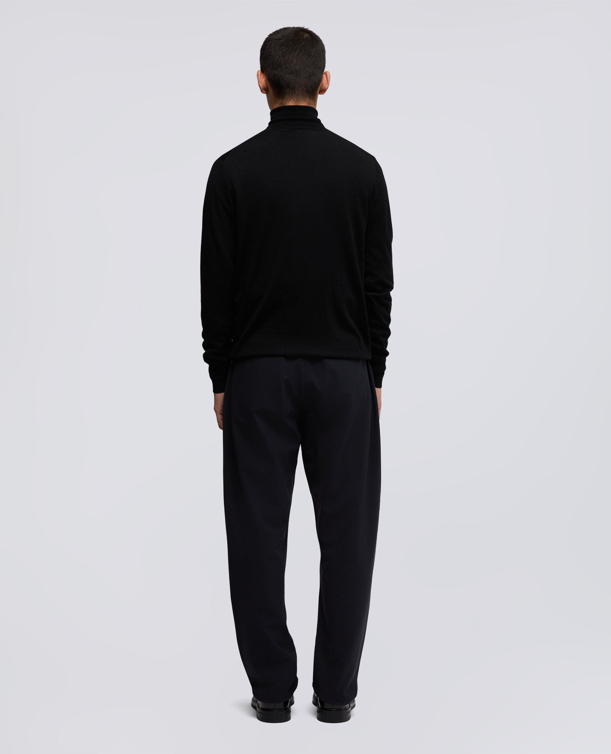 PULL ACOL ROULE EN LAINE MERINOS - NERO - ASPESI