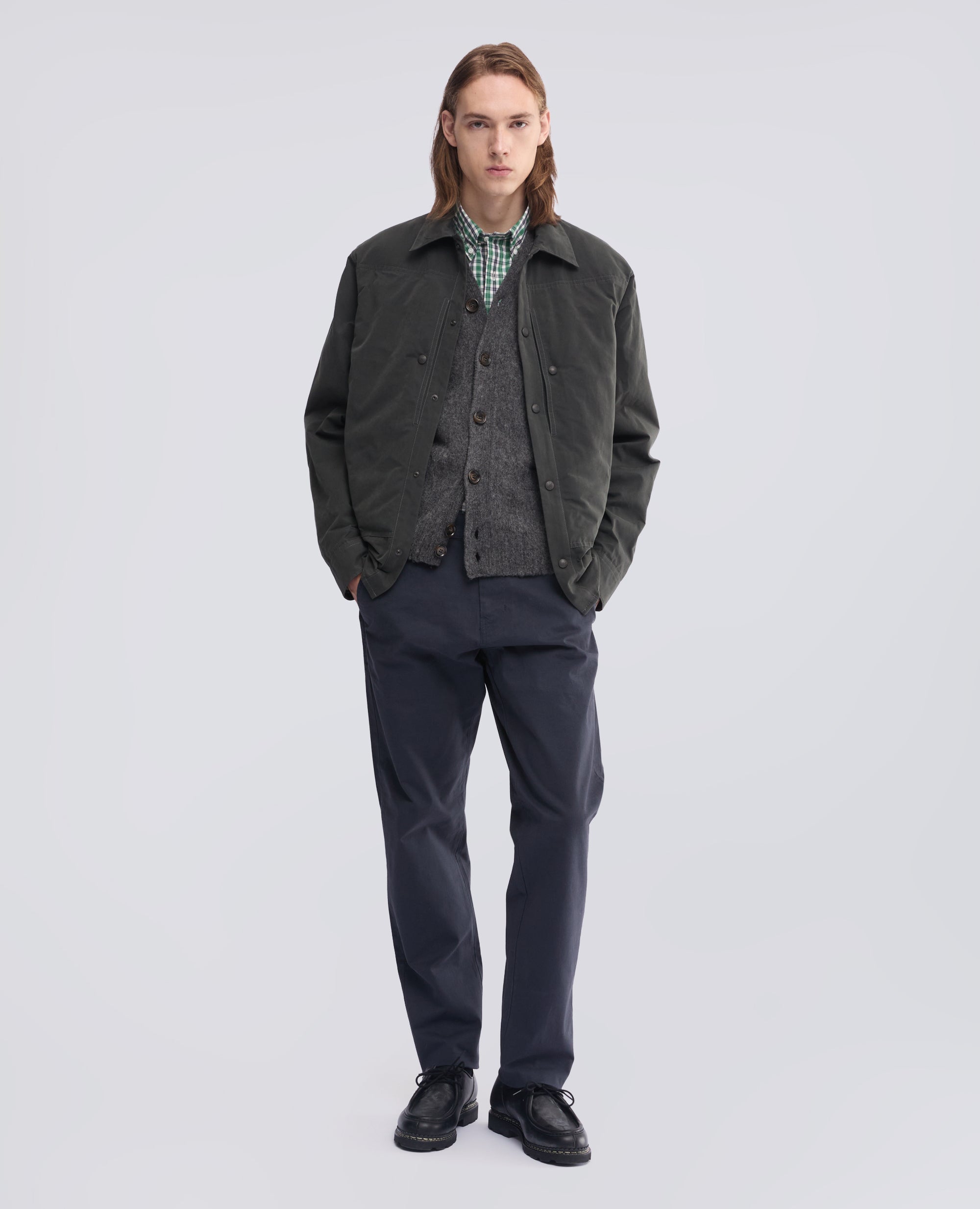 SHETLAND WOOL CARDIGAN - GREY - ASPESI