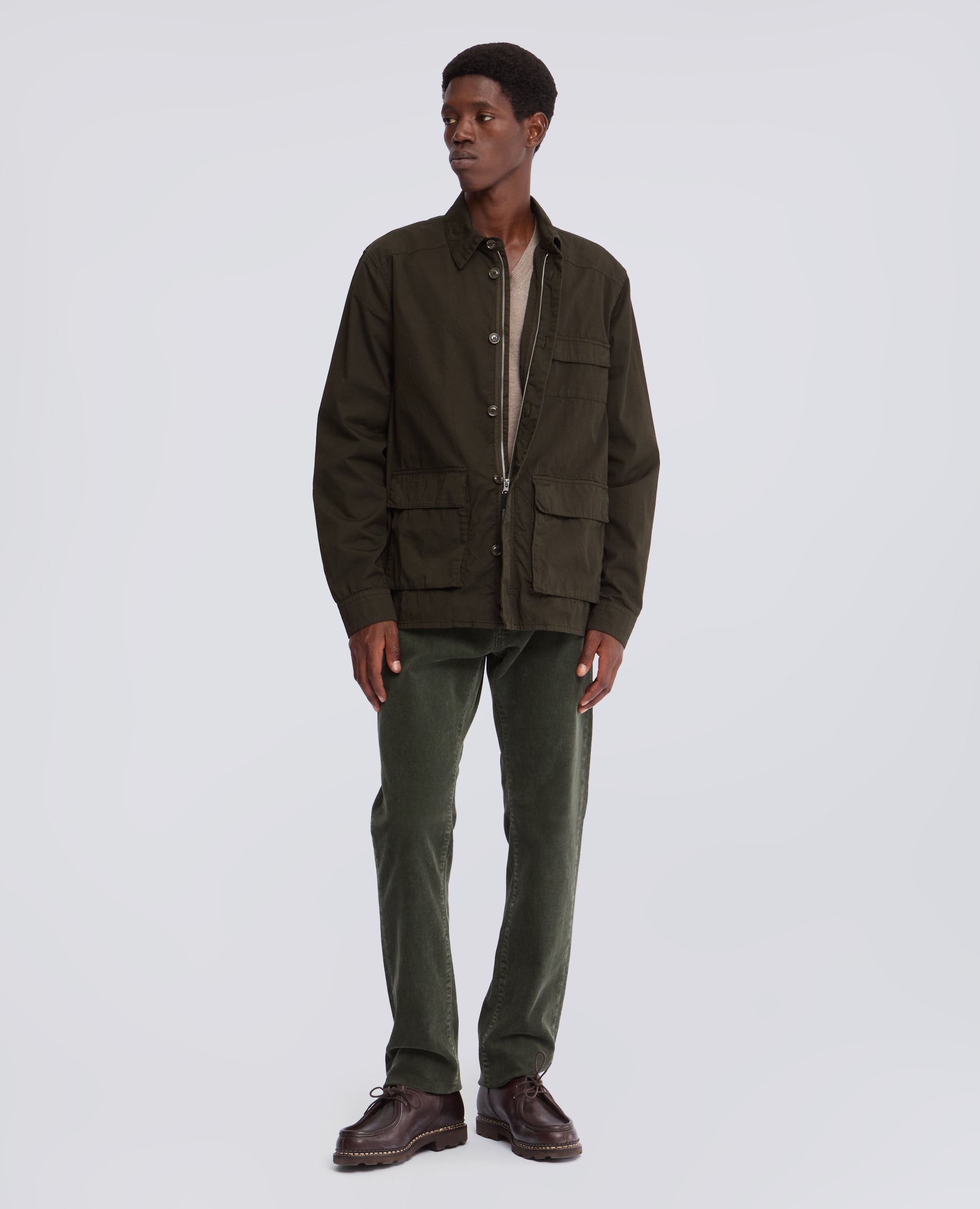 OVERSHIRT AUS STUCKGEFARBTER BAUMWOLL-GABARDINE - GRUN - ASPESI