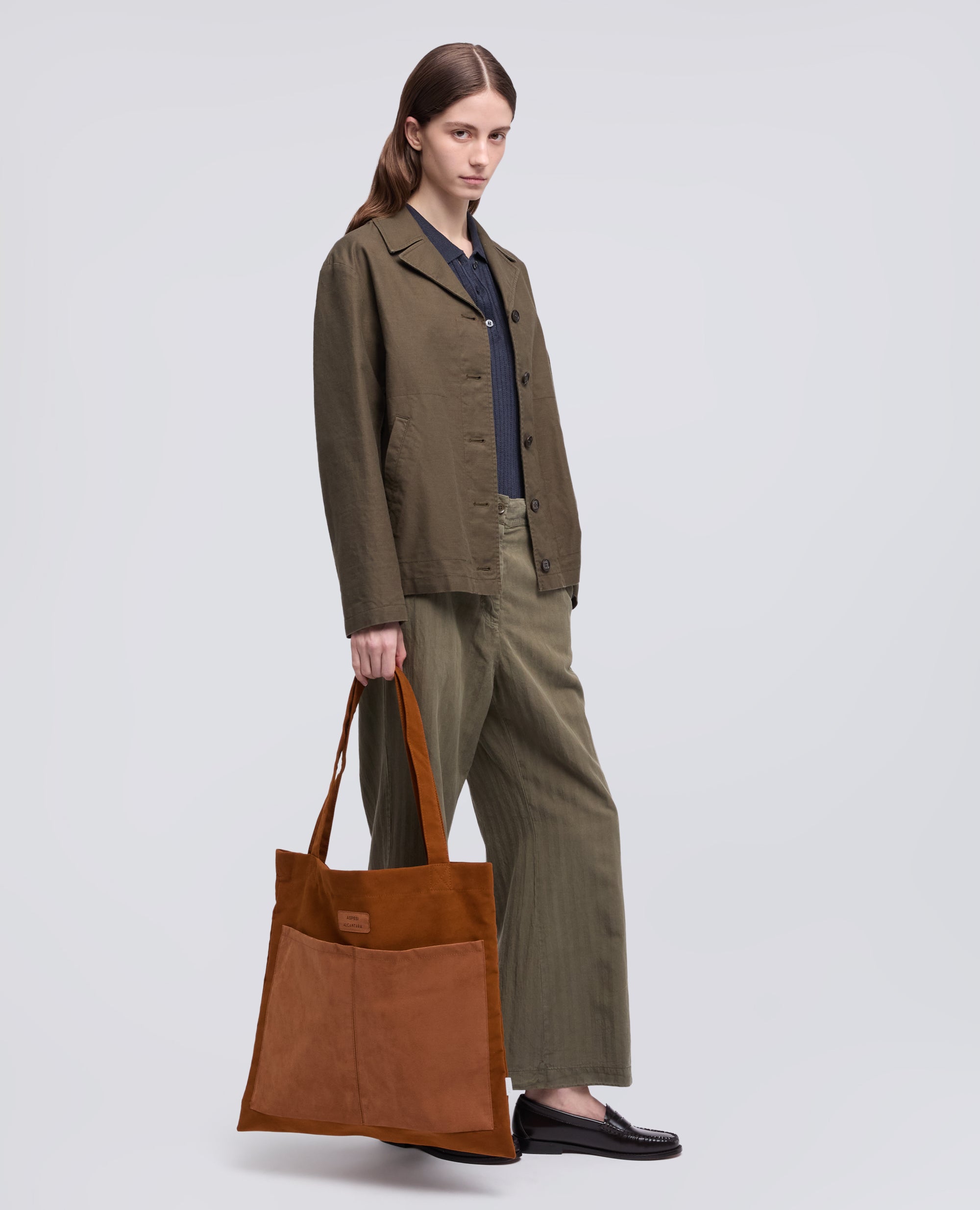 BORSA SHOPPING IN ALCANTARA® - MARRONE - ASPESI