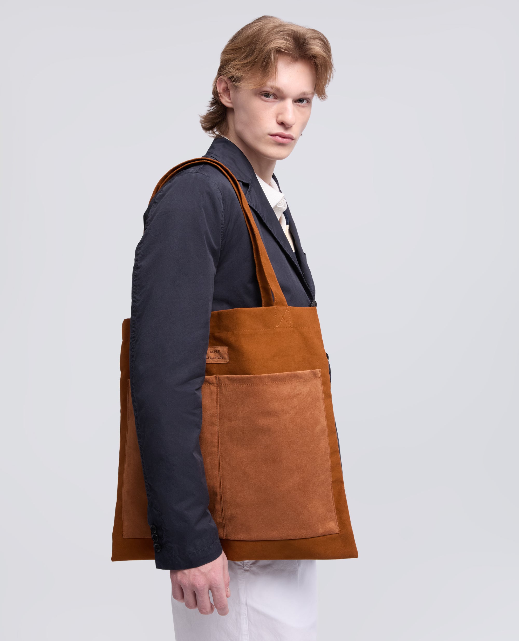 BORSA SHOPPING IN ALCANTARA® - MARRONE - ASPESI