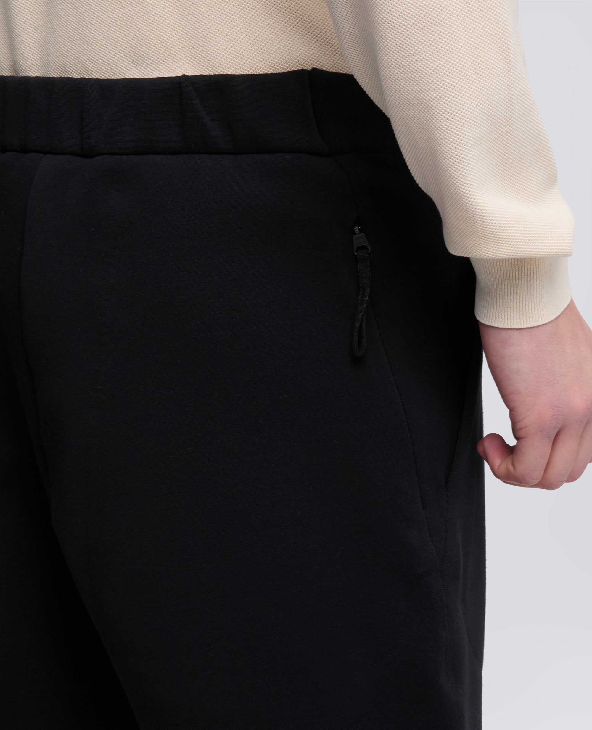 PANTALONE IN SCUBA DI COTONE POLY TECH - NERO - ASPESI