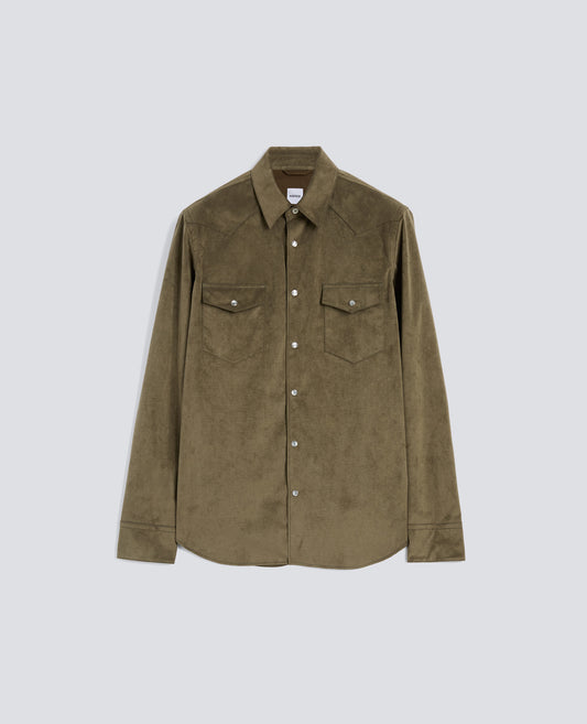 CAMICIA WEST IN ALCANTARA® TECNICA - VERDE - ASPESI