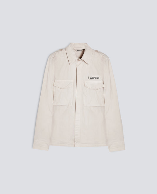COTTON MILITARY SHIRT - BEIGE - ASPESI