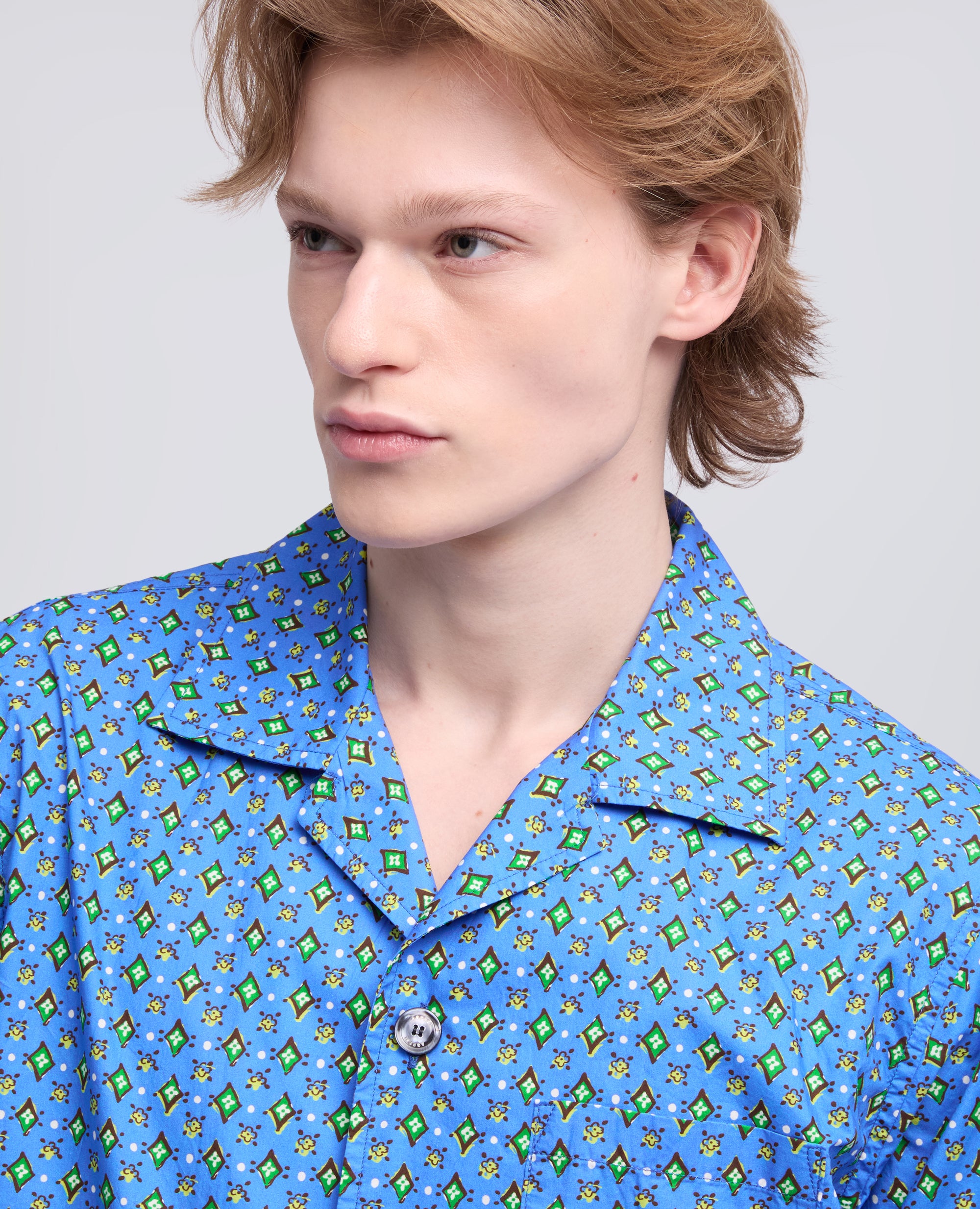 CAMICIA A MANICHE CORTE IN POPELINE DI COTONE - MULTICOLOR - ASPESI