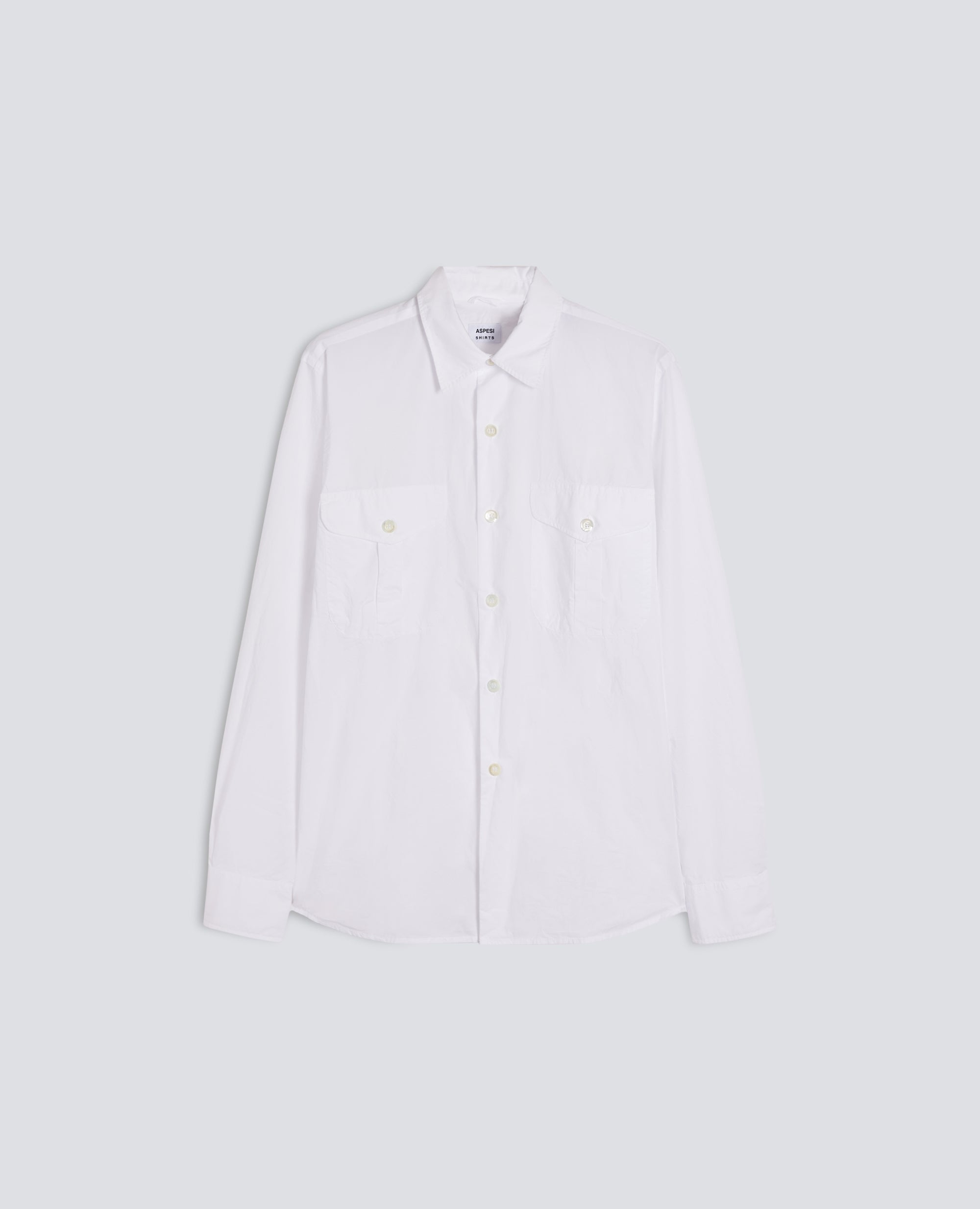 CAMICIA IN POPELINE DI COTONE TINTO CAPO - BIANCO - ASPESI