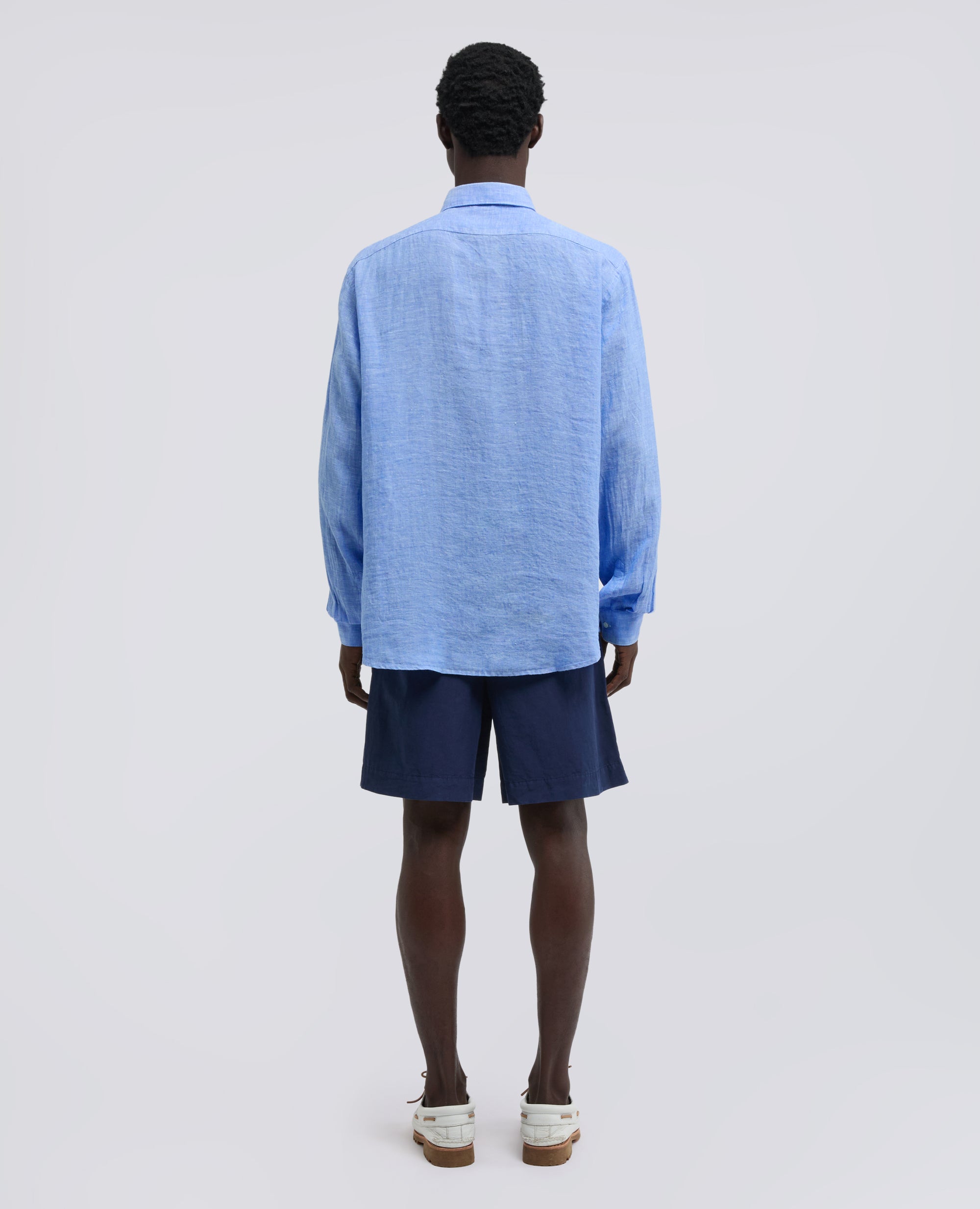 CHEMISE COMMA EN LIN DELAVE - AZZURRO - ASPESI