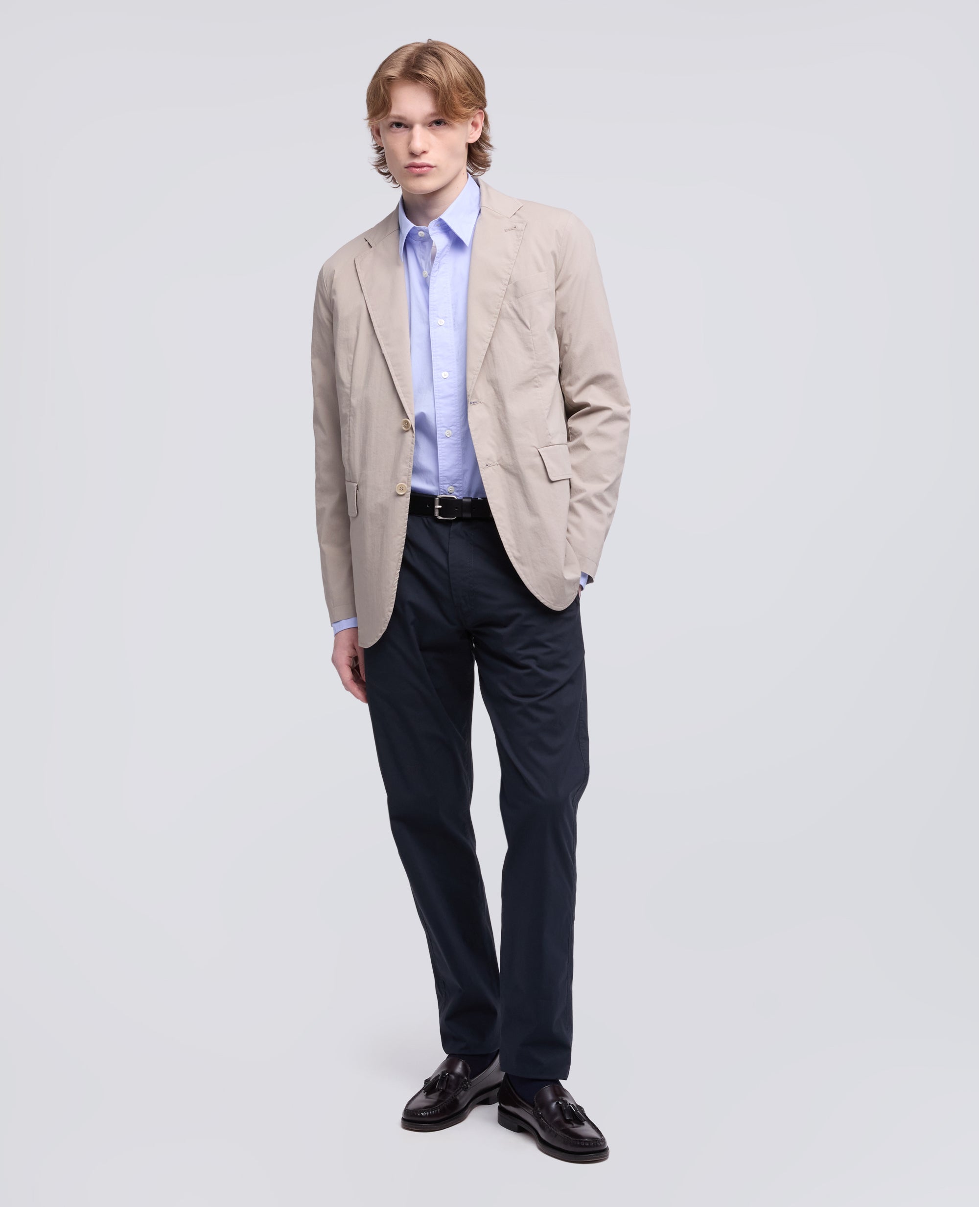 CAMICIA FRED IN POPELINE DI COTONE - AZZURRO - ASPESI