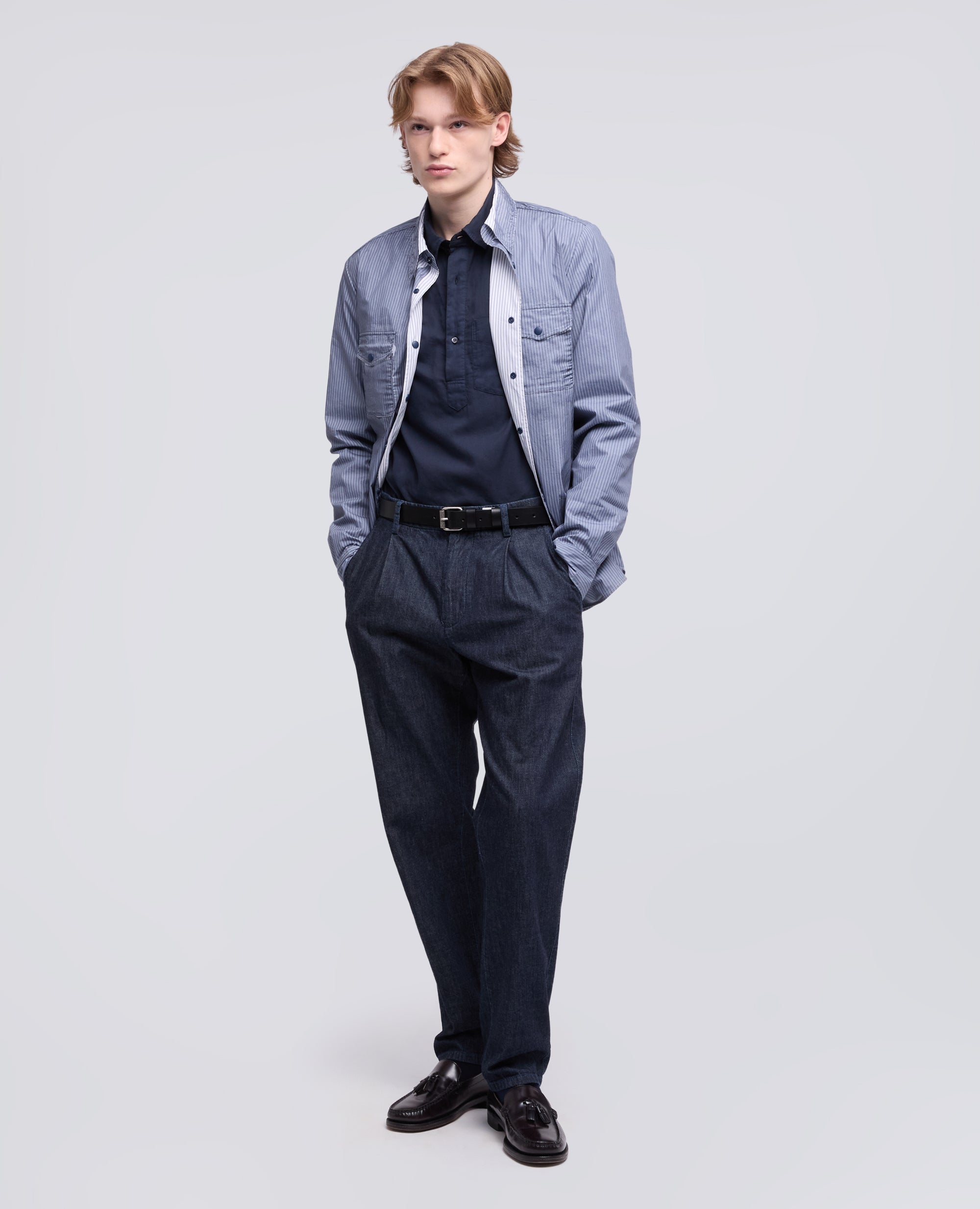 CAMISA DOBLE EN VOILE DE ALGODON - BLU - ASPESI