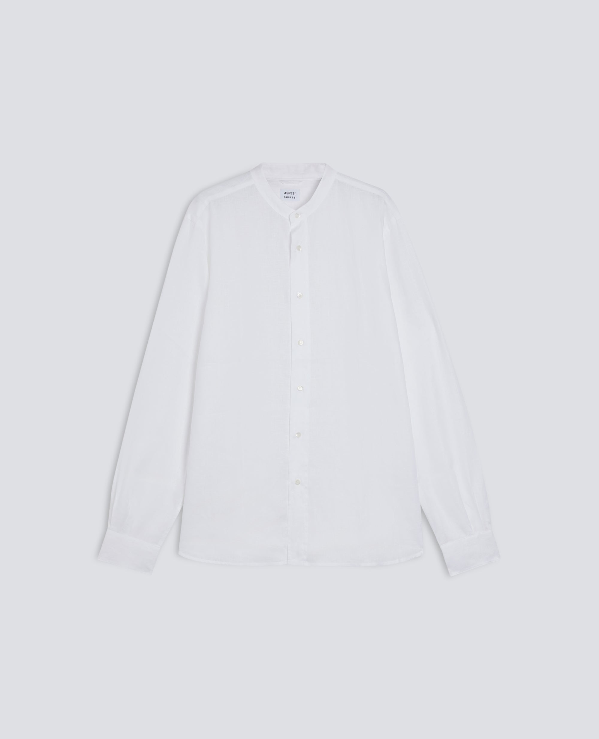 MANDARIN SHIRT IN LIGHT LINEN - BIANCO - ASPESI