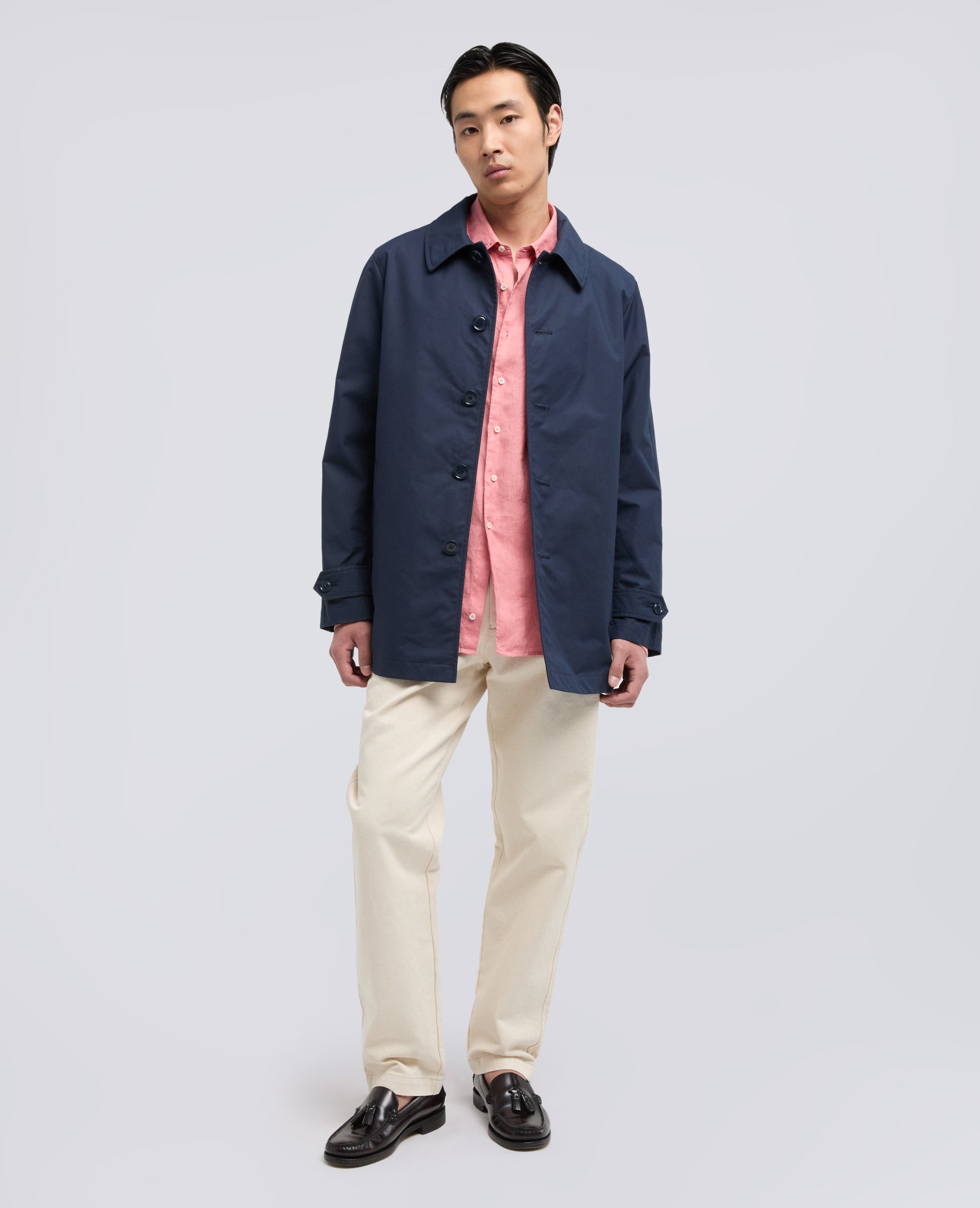 IMPERMEABILE IN COTONE DRY WAX - BLU - ASPESI