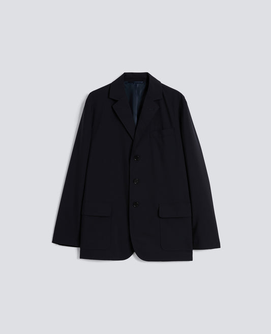 COMFORT WOOL-POLYESTER BLAZER - BLU - ASPESI