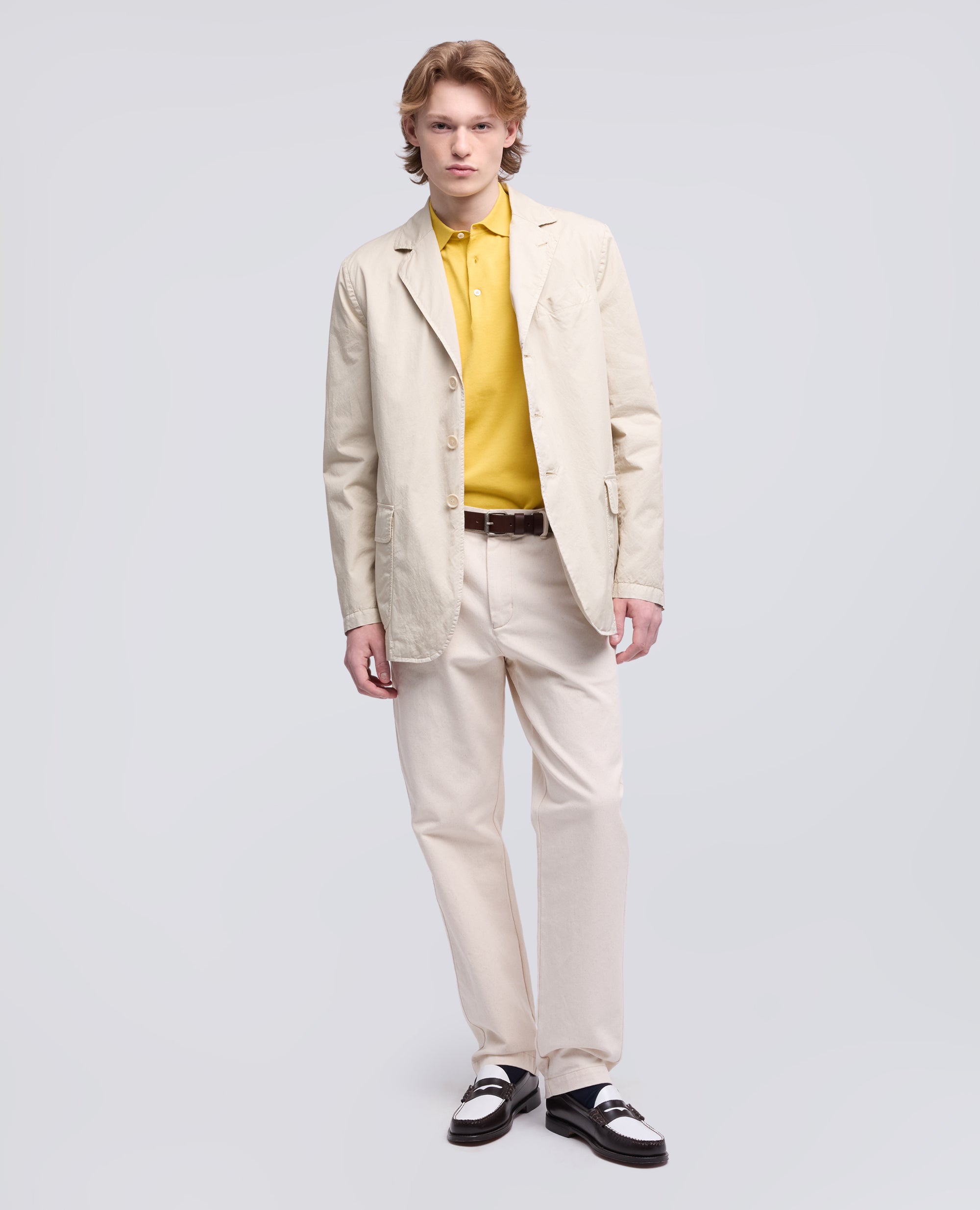 BLAZER IN MICRO TWILL DI COTONE TINTO CAPO - BEIGE - ASPESI