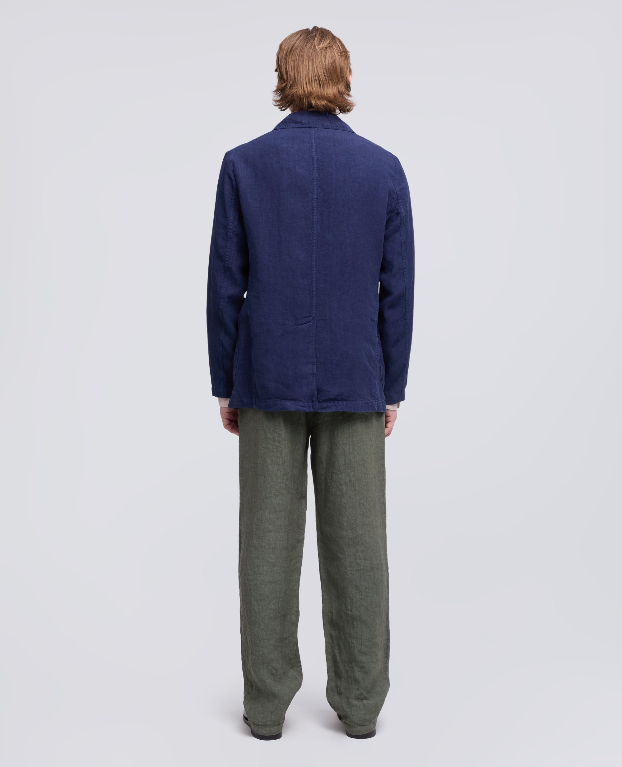 UNGEFUTTERTER LEINENBLAZER - BLAU - ASPESI