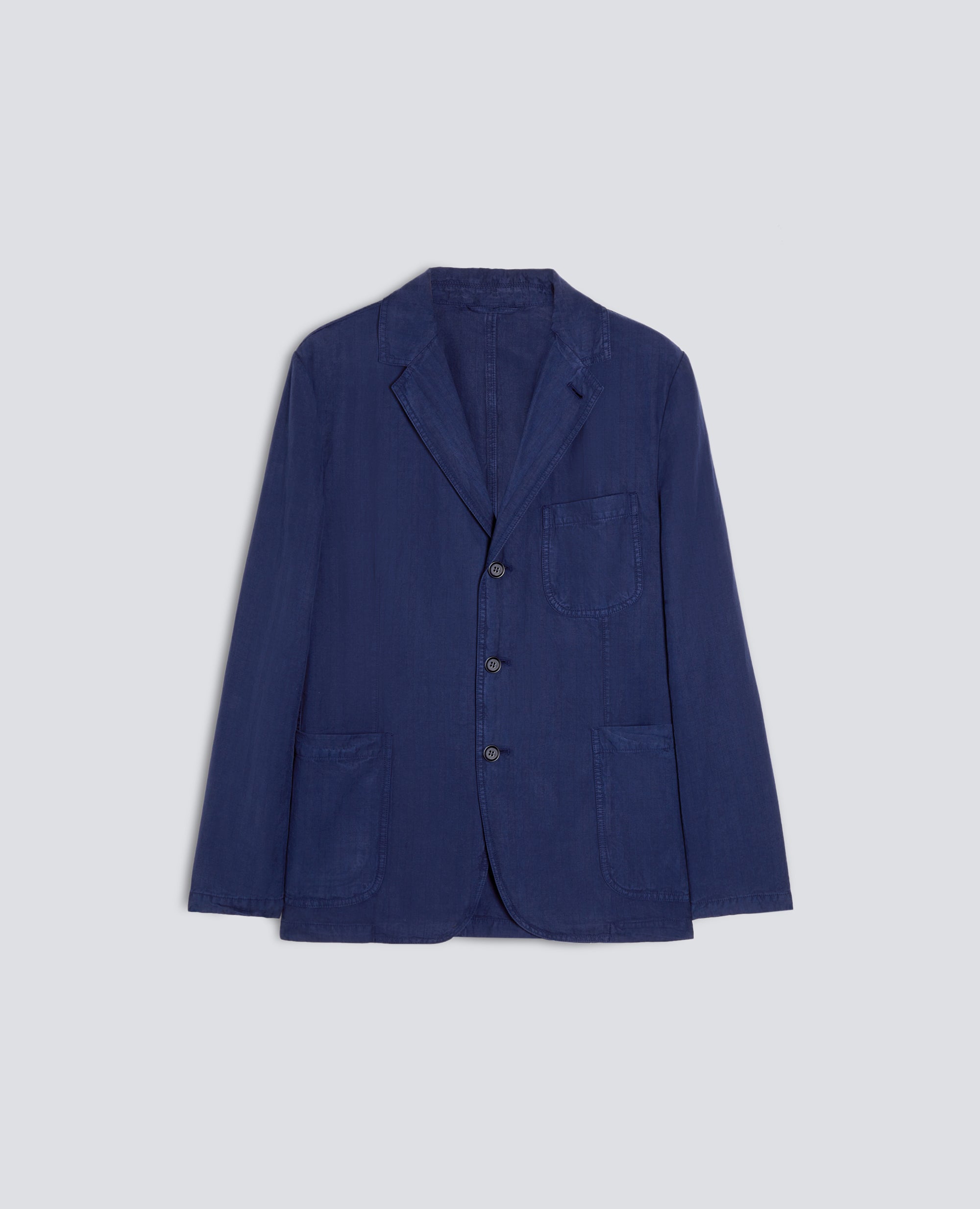 BLAZER SAMURAKI EN ESPIGA EN LINO LIOCELOSO Y ALGODON TENIDO CON PRENDAS - BLU - ASPESI
