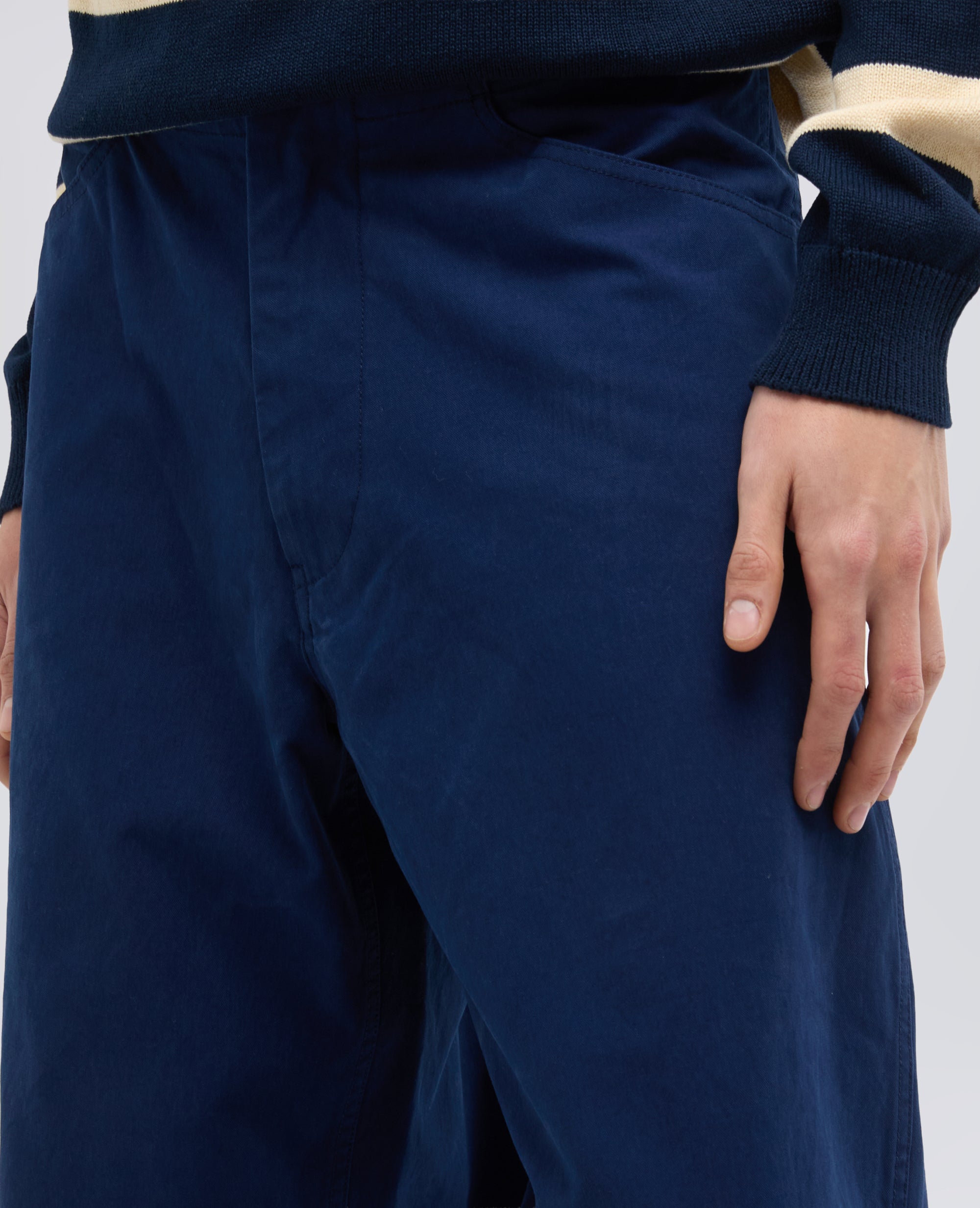 PANTALONE IN CANVAS DI COTONE TINTO PEZZA - BLU - ASPESI