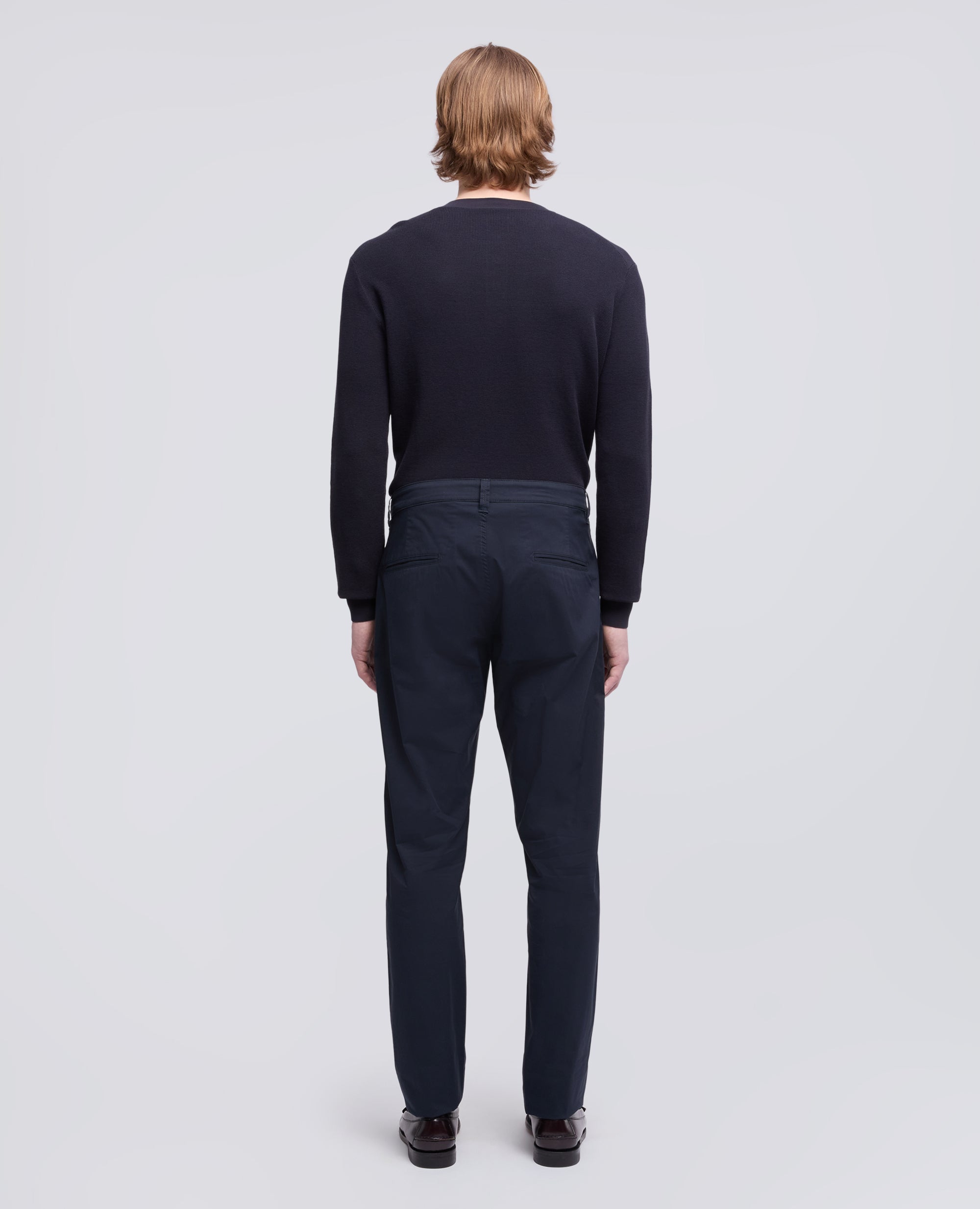 CHINO-HOSEN AUS BAUMWOLL- UND LEINEN GABARDINE - BLU - ASPESI