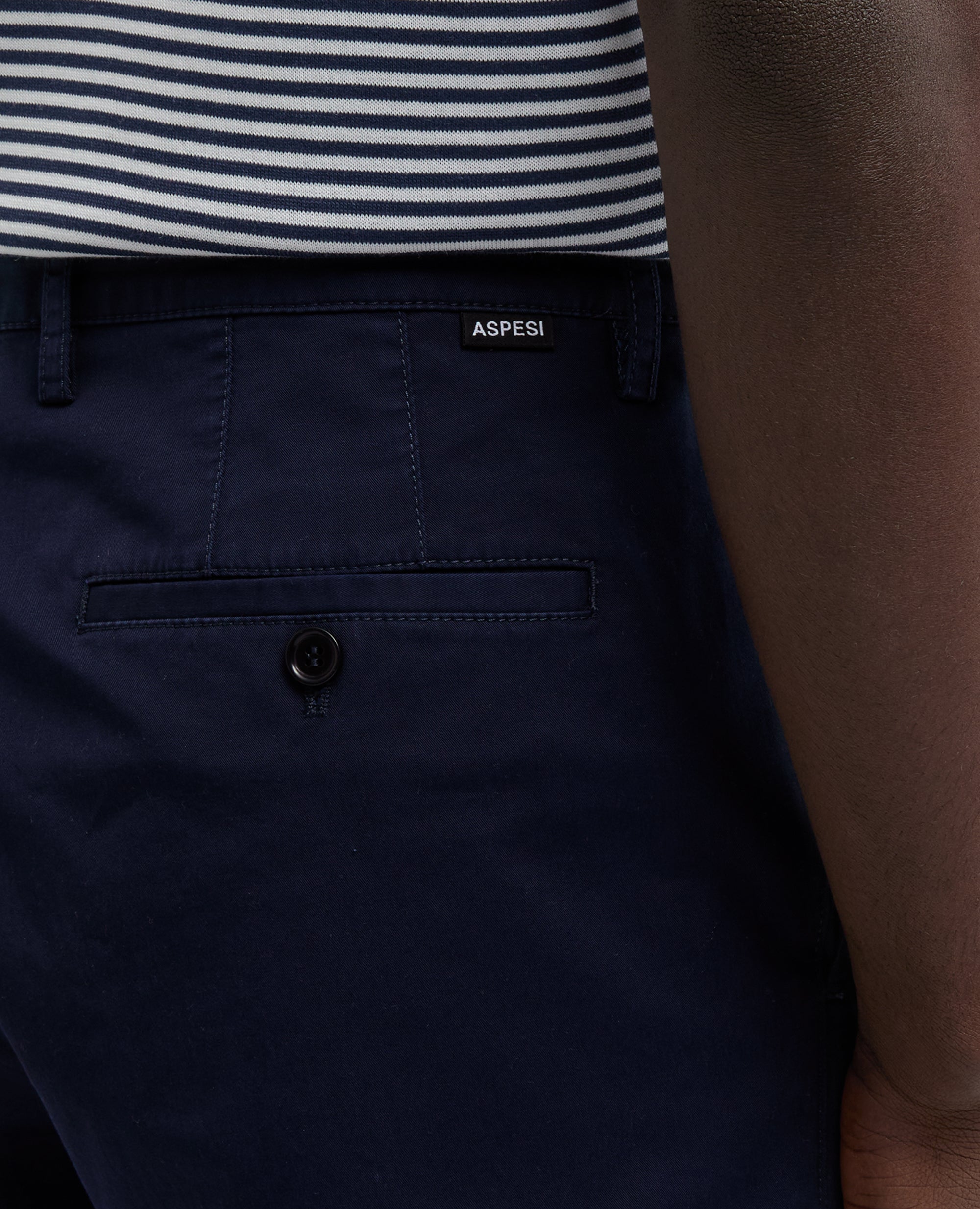 PANTALONE IN TWILL DI COTONE STRETCH - BLU - ASPESI