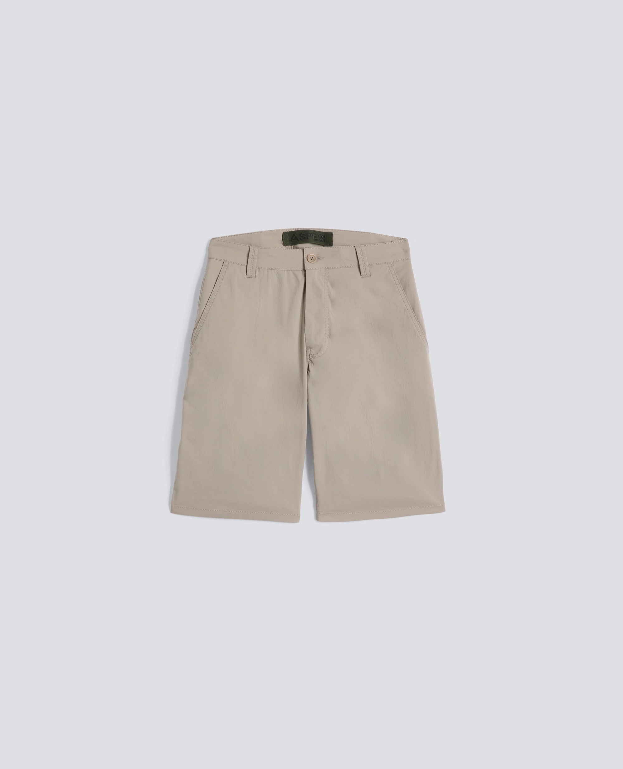 PANTALONES CORTOS BERMUDAS CHINO EN GABARDINA DE ALGODON Y LINO - BEIGE - ASPESI