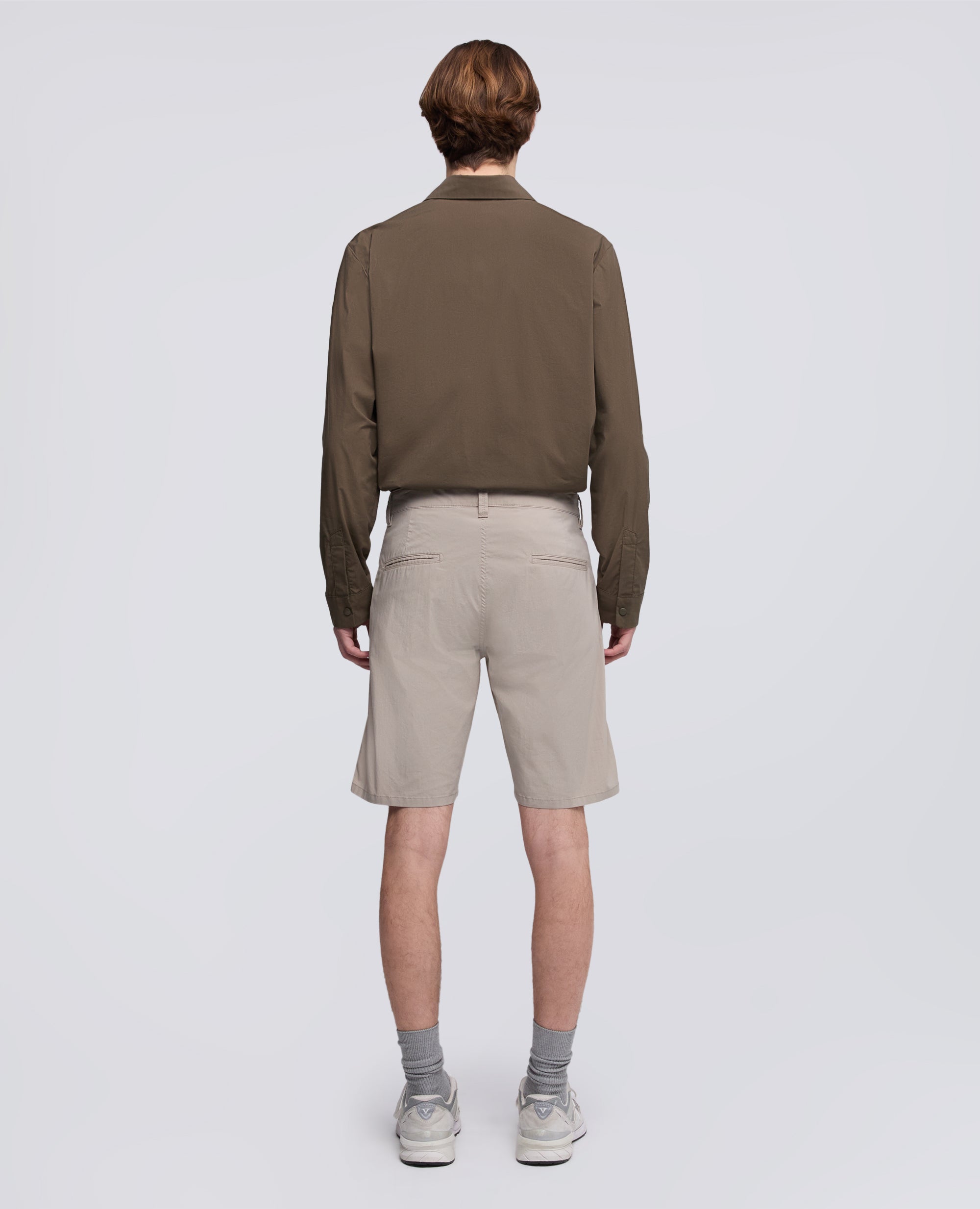 PANTALONES CORTOS BERMUDAS CHINO EN GABARDINA DE ALGODON Y LINO - BEIGE - ASPESI
