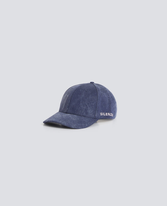 CAPPELLO IN COTONE CON SCRITTA -SILENZIO- - BLU - ASPESI