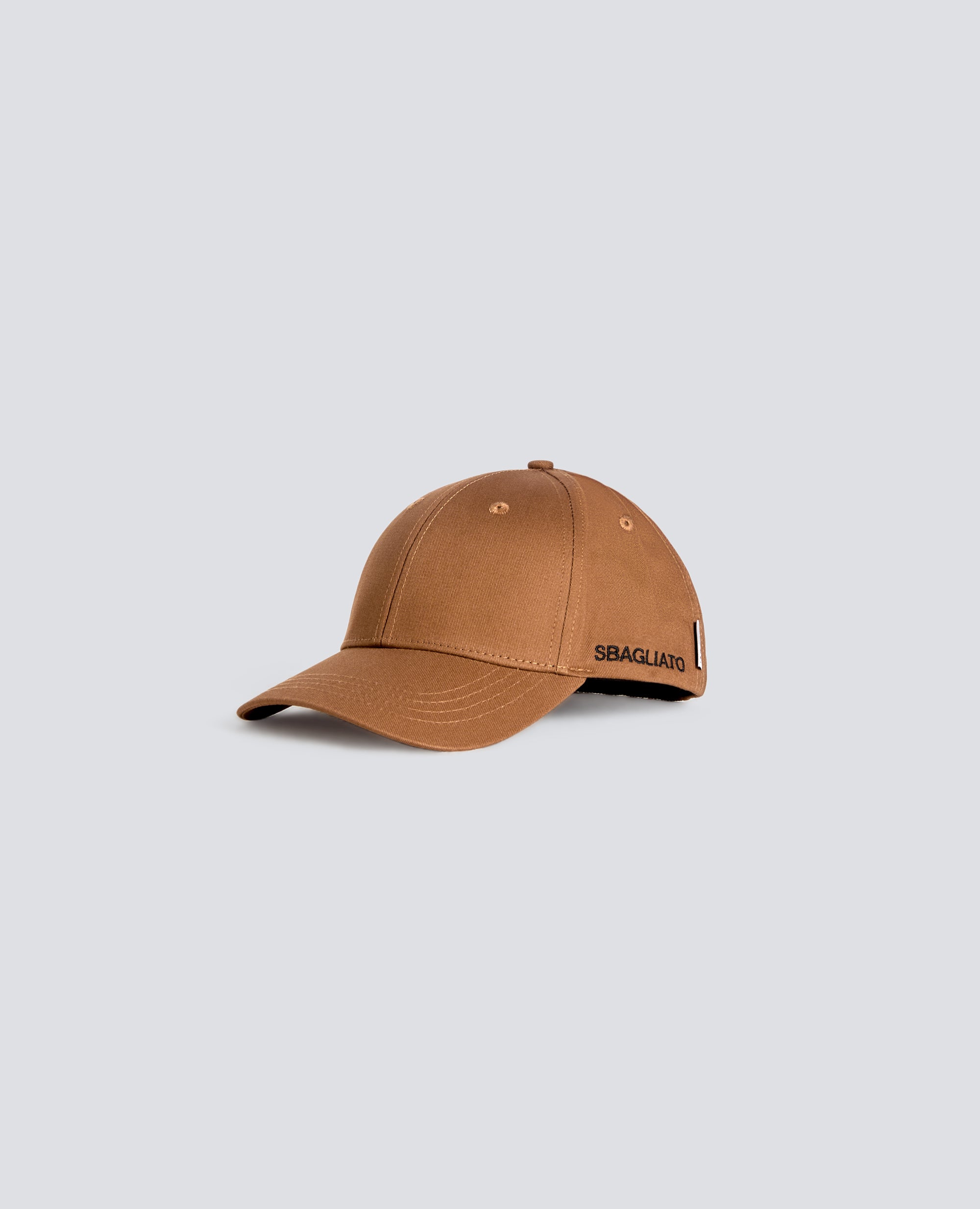 CAPPELLO IN GABARDINE DI COTONE CON LETTERING -SBAGLIATO- - MARRONE - ASPESI