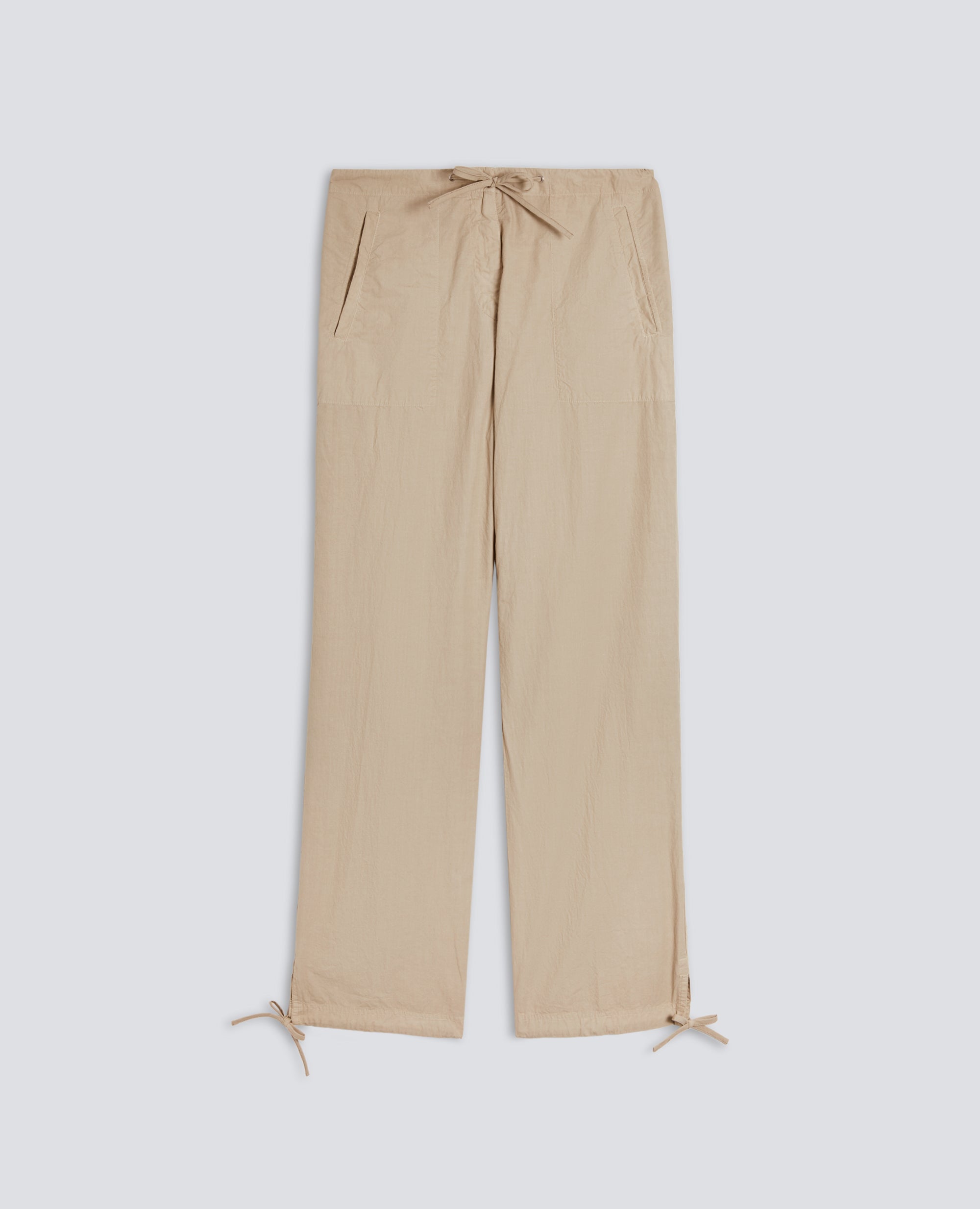 PANTALONE IN POPELINE DI COTONE CON COULISSE - BEIGE - ASPESI