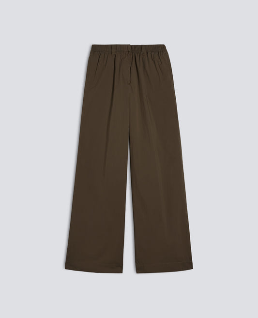 PANTALONE IN POPELINE DI COTONE E NYLON STRETCH - VERDE - ASPESI
