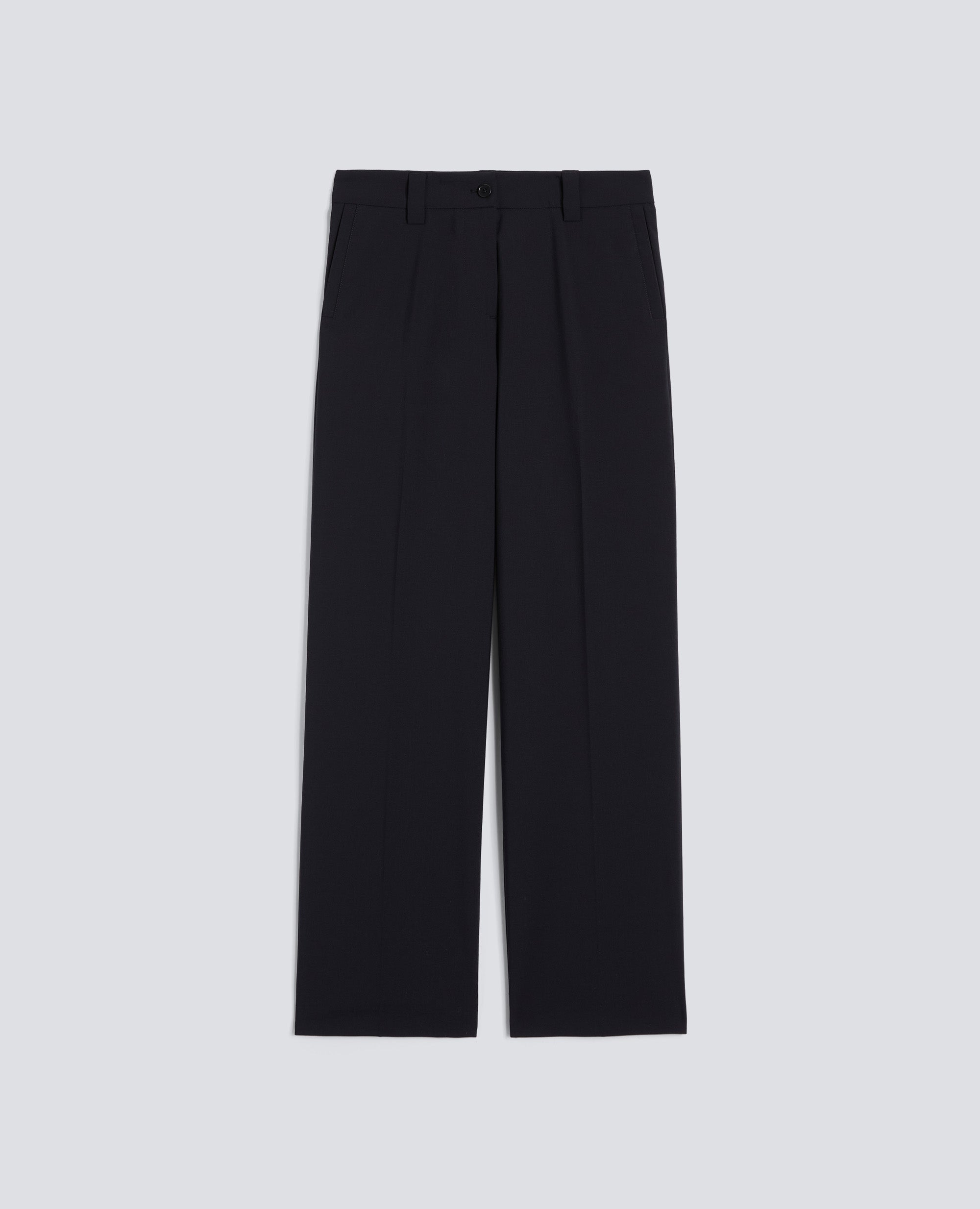 TROUSERS IN TECHNICAL CANVAS IN WOOL AND POLYESTER MICROFIBER - BLU - ASPESI