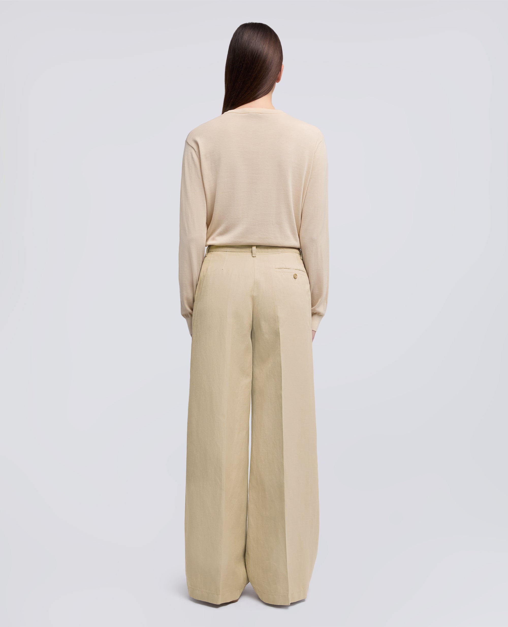 PANTALONE IN GABARDINA COTONE E LINO TINTO CAPO - BEIGE - ASPESI