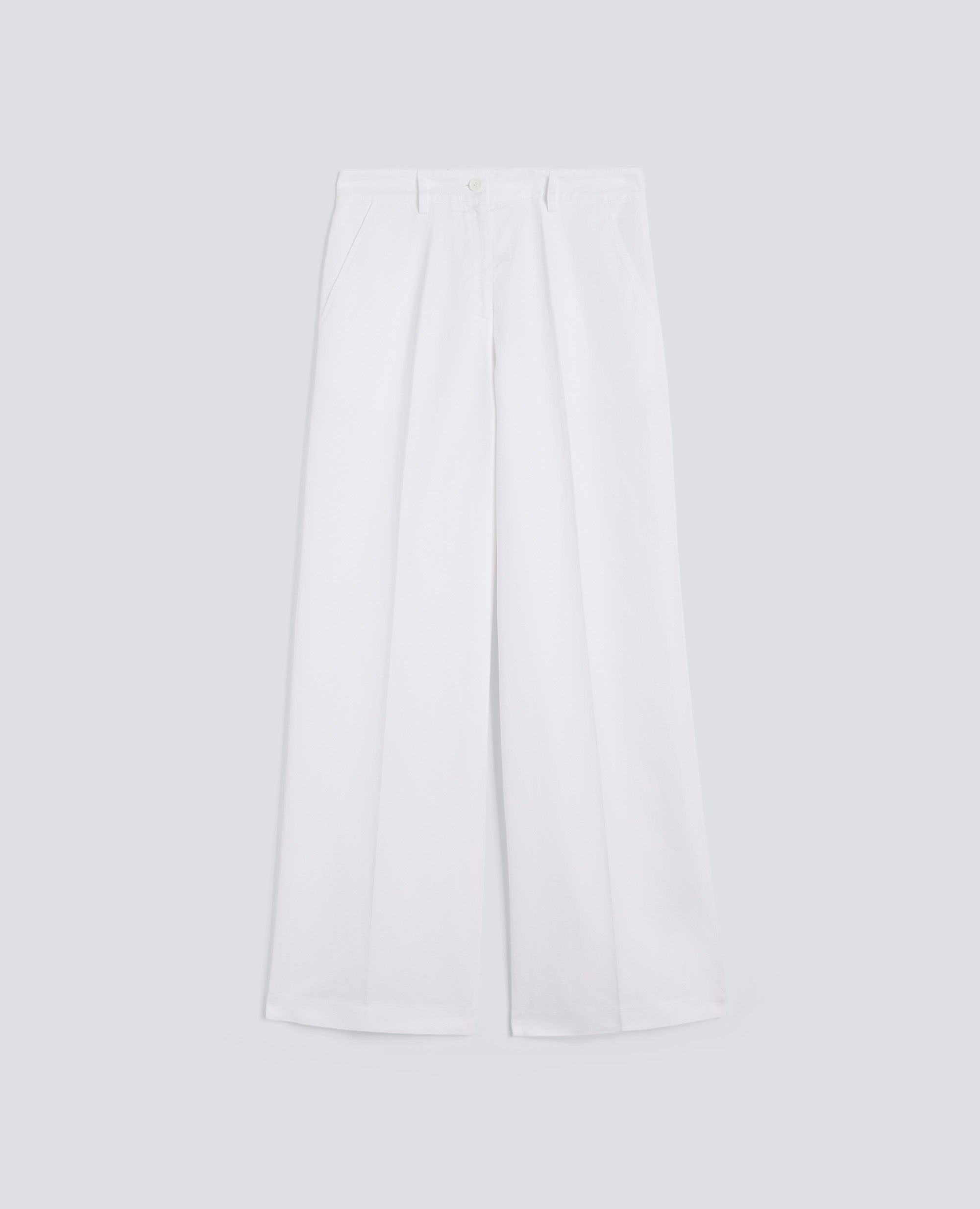 PANTALONE IN GABARDINA COTONE E LINO TINTO CAPO - BIANCO - ASPESI