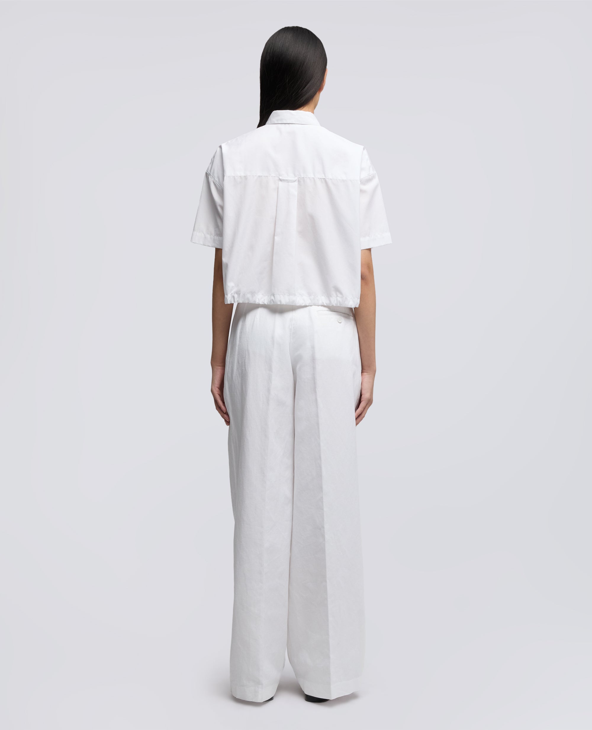 PANTALONE IN GABARDINA COTONE E LINO TINTO CAPO - BIANCO - ASPESI