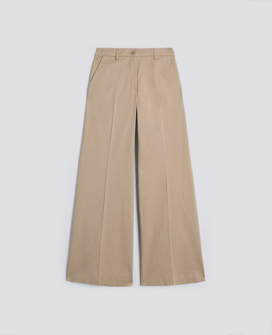PANTALON EN SERGE DE COTON EXTENSIBLE - BEIGE - ASPESI