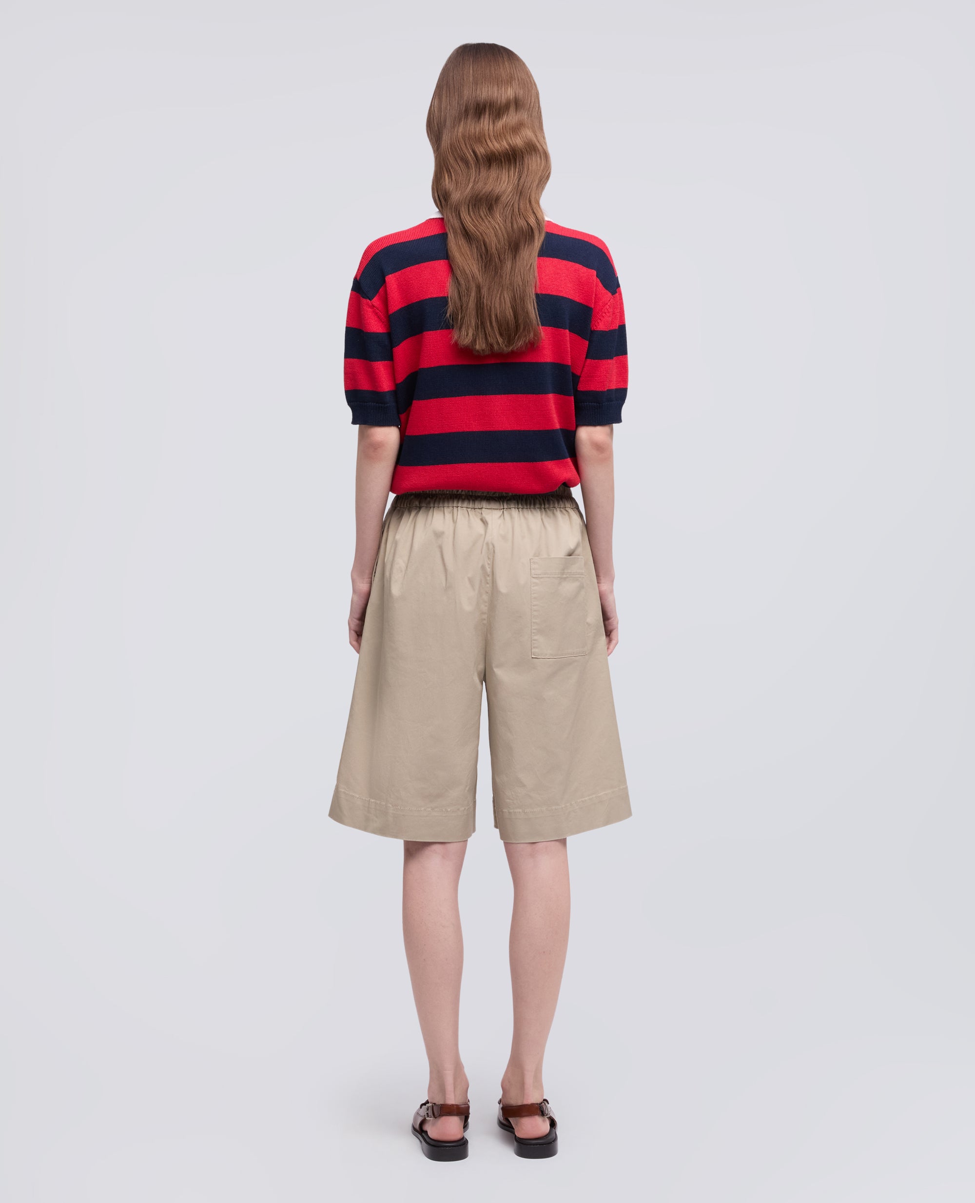 SHORT BERMUDA EN SERGE EN COTON EXTENSIBLE - BEIGE - ASPESI